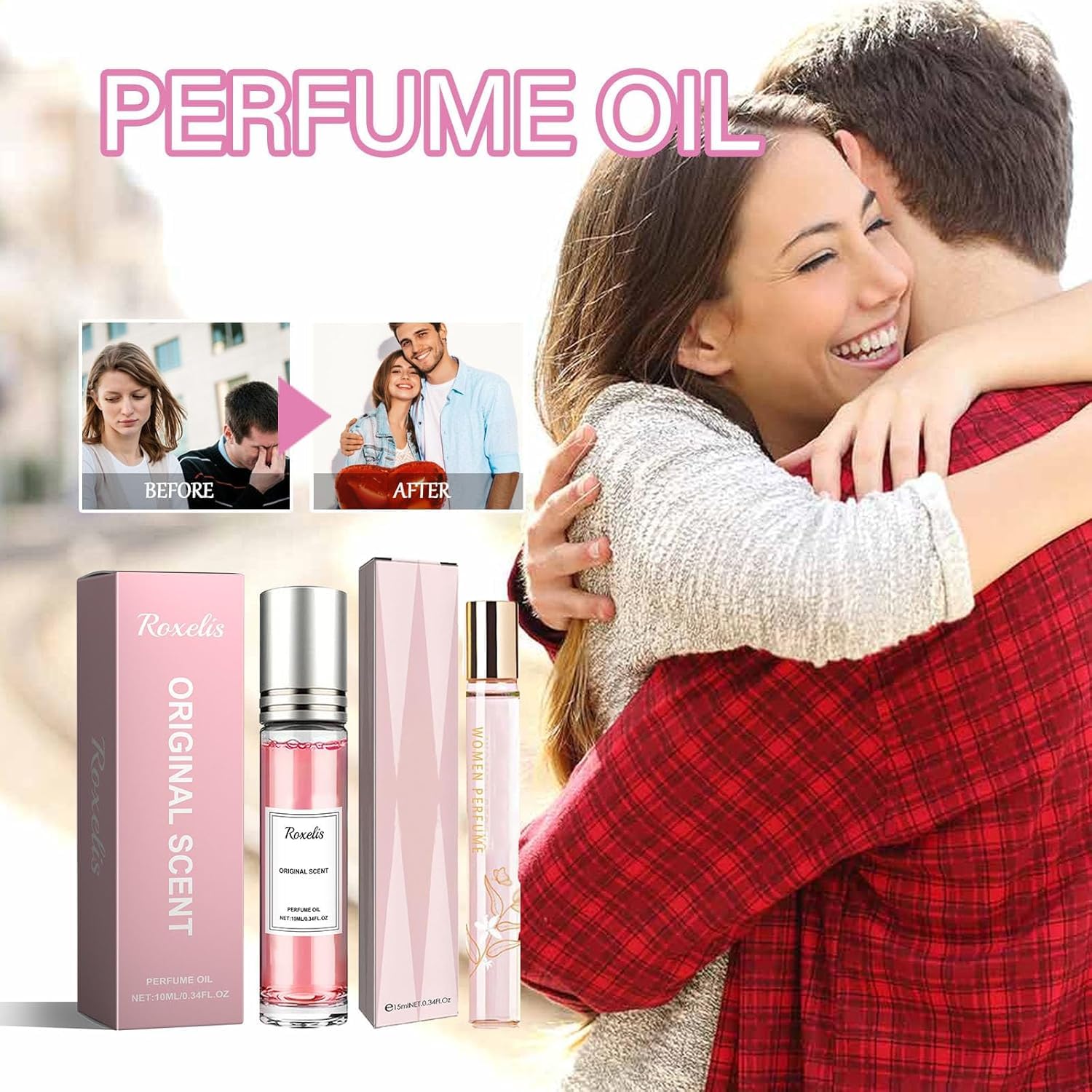 Pheromone Perfume for Women - Long Lasting Rose Scented Pheromone Oil Attraction (3 Pack) - Romantic Date Night & Special Occasion Fragrance