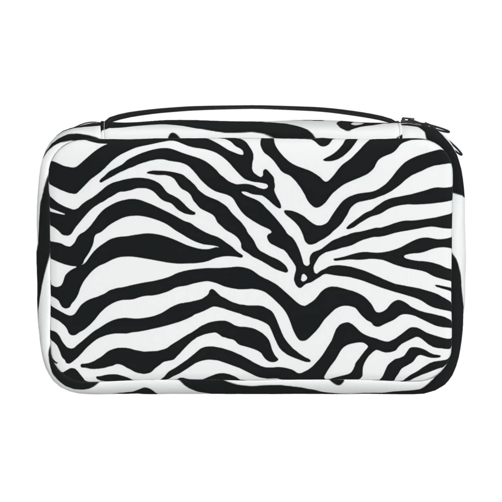 Zebra Print Hanging Toiletry Bag - Waterproof Travel Cosmetic Organizer for Makeup, Shampoo & Toiletries - Perfect for Bathroom, Shower & Vacation Trips
