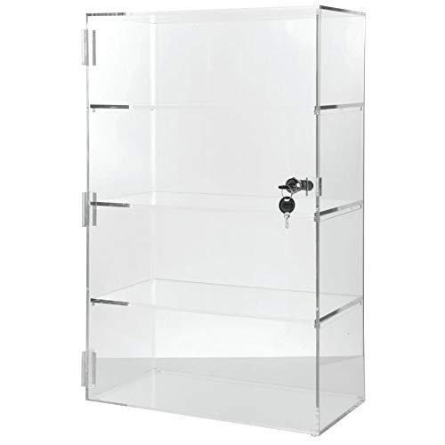 24 Inch Vertical Acrylic Display Case - Clear Showcase for Collectibles, Jewelry & Awards | Perfect for Retail Stores, Museums & Home Decor (Model 73823)