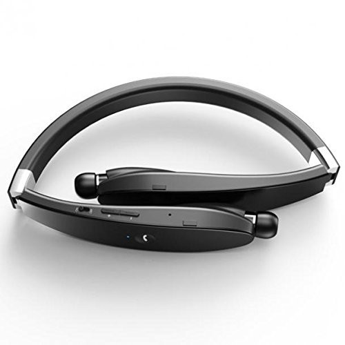 Premium Wireless Neckband Headphones with Retractable Earbuds, HiFi Stereo Sound & Hands-Free Mic - Compatible with Amazon Fire HD 10/8/7/6, Kindle DX, HDX 7/8.9 - Perfect for Workouts, Commuting & Home Entertainment