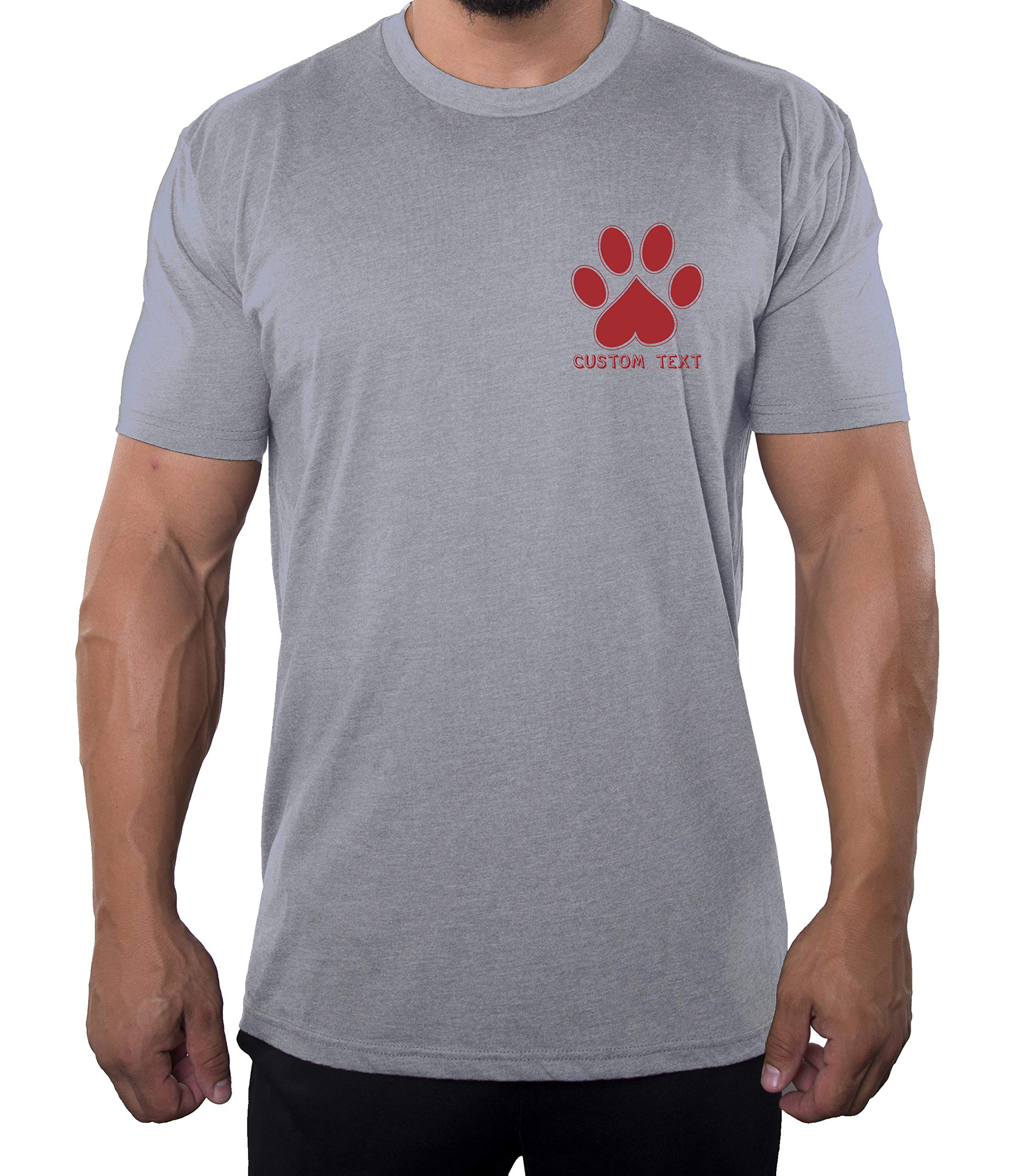 Custom Name Paw Print Men's Personalized T-Shirt - Dog Lover Graphic Tee for Casual Wear & Pet Owner Gifts