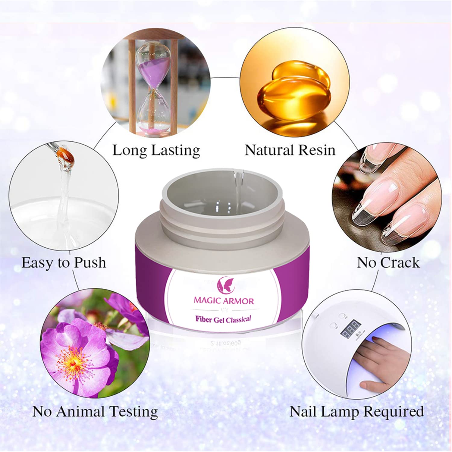 Builder Nail Gels - 56g Clear Nail Strengthening Gel for Professional Manicures | Nail Art Kit with Gel Polish, Nail Forms & Brush | Perfect for Salon, Home DIY & Nail Extensions