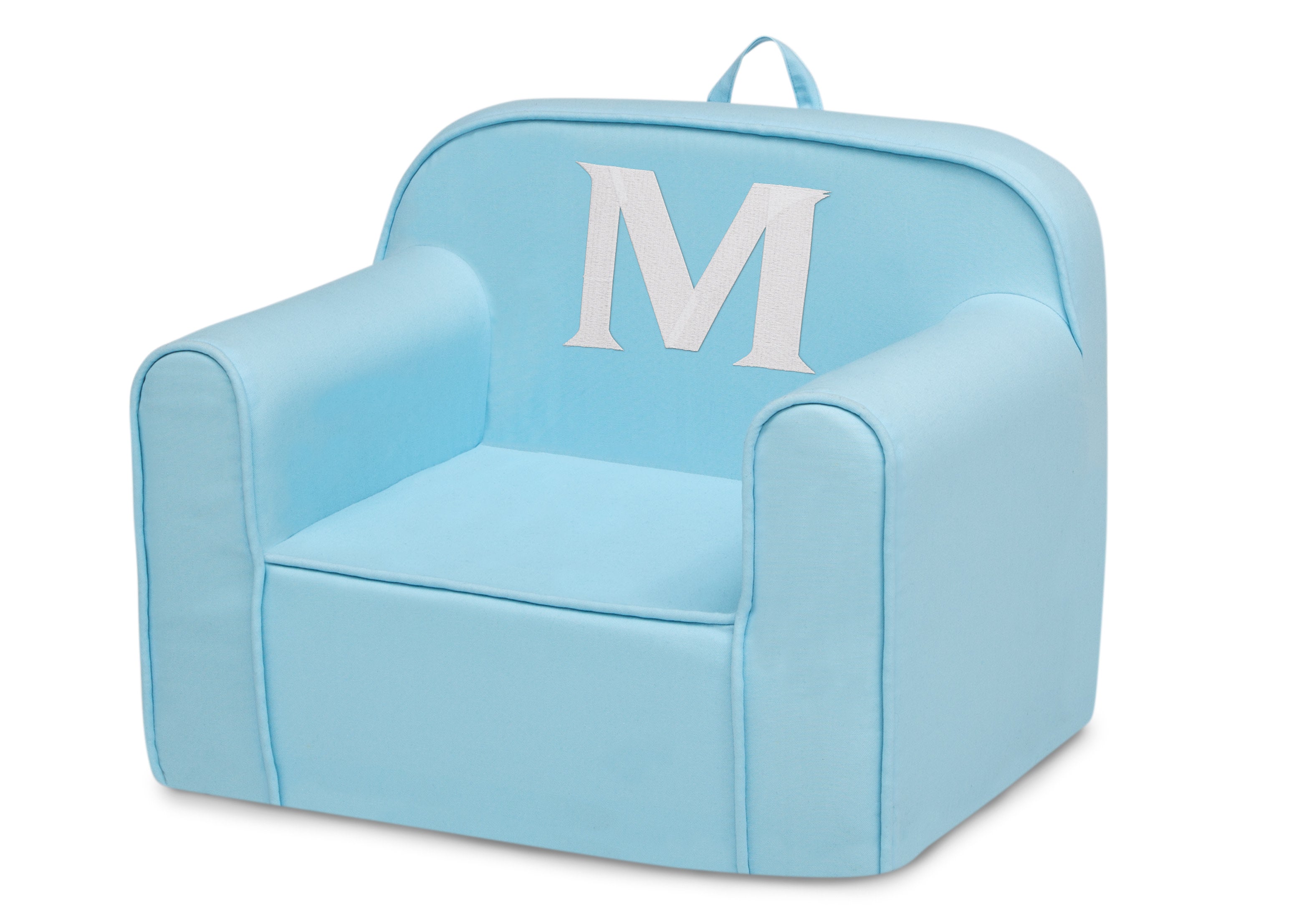 Personalized Monogram Light Blue Cozee Chair - Custom Plush Recliner for Living Room, Nursery & Office - Cozy Reading & Relaxation Seat
