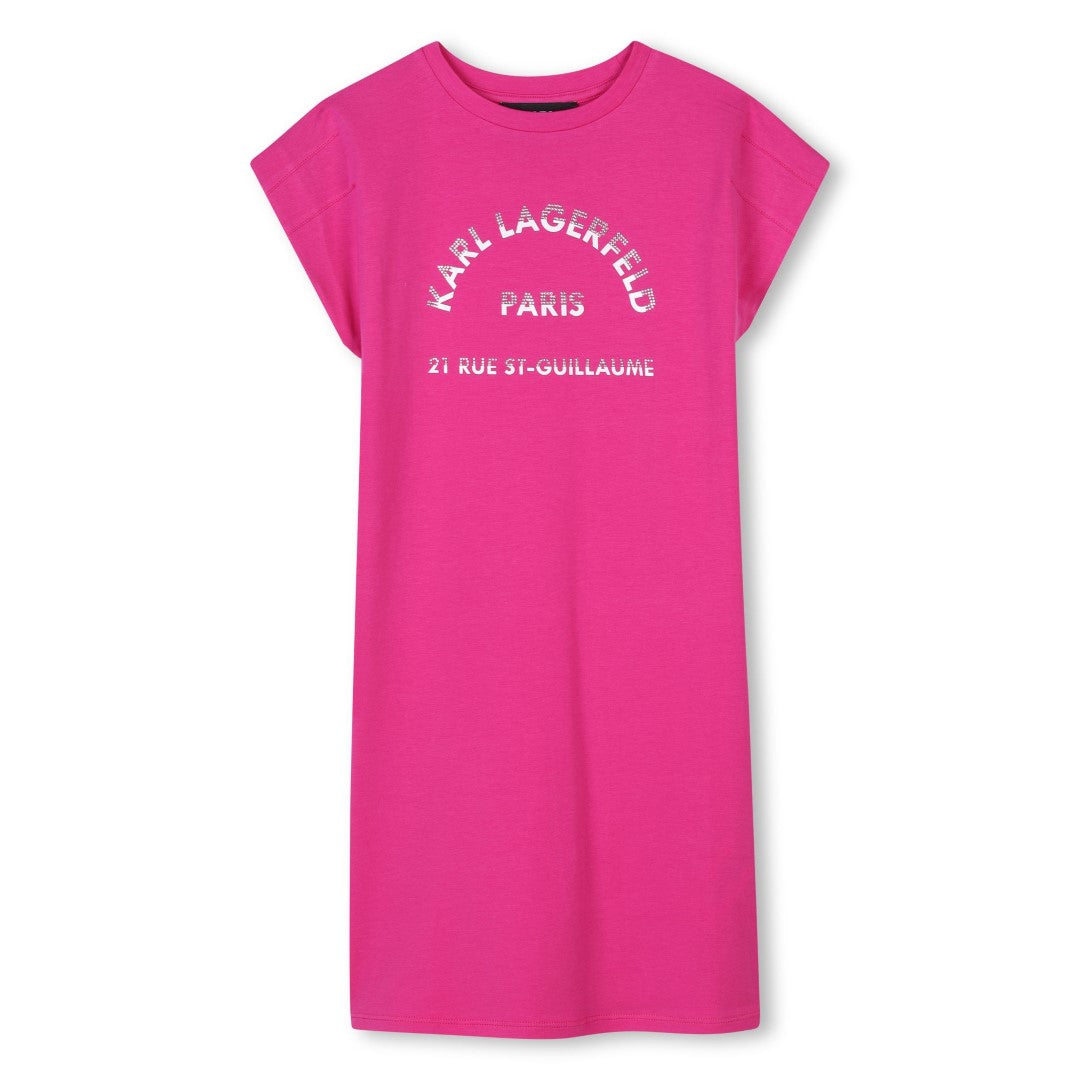 Karl Lagerfeld Girls Graphic Fuchsia Dress - Stylish & Trendy Kids Fashion for Parties, School & Special Occasions