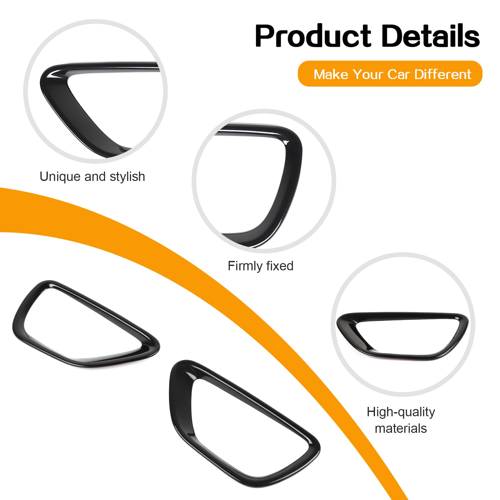 Hoolcar Front Fog Lights Cover Fog Lamp Frame Trim Replacement for 2014-2016 Jeep Grand Cherokee - Black | Durable Protection for Off-Road & Night Driving