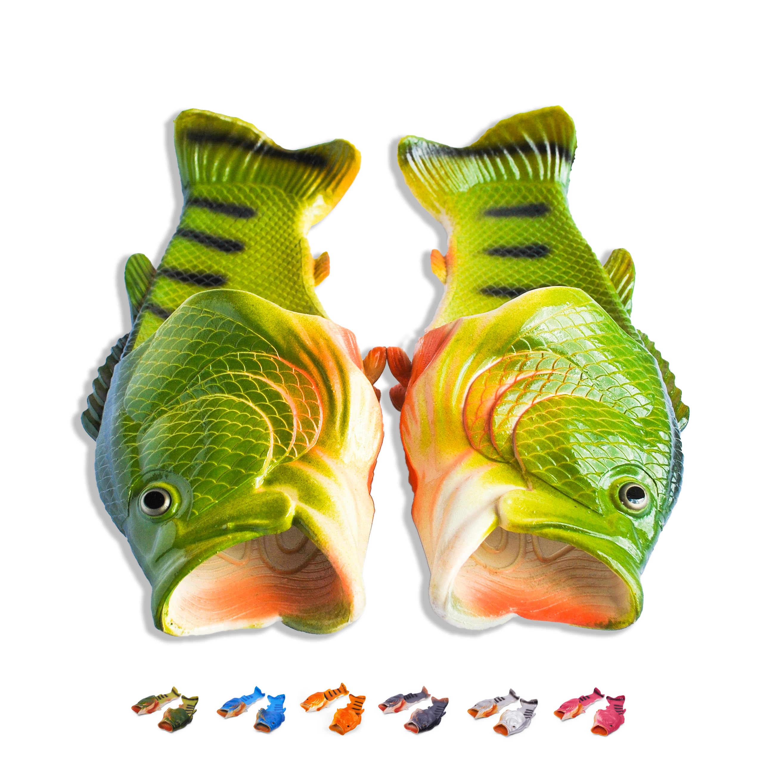 Coddies Fish Flip Flops - Original Funny Fish Slippers | Unisex Sandals for Men & Women | Non-Slip Pool, Beach & Shower Shoes | Perfect Gift for Summer Vacations, Backyard BBQs and Spa Days