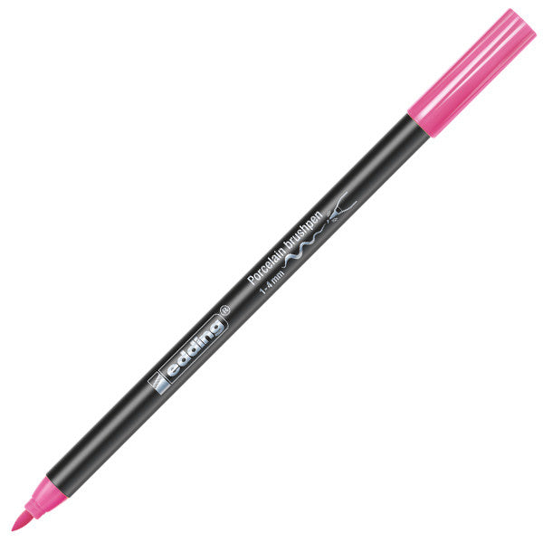 edding 4200 Porcelain Brush Pen - White Paint Marker for Ceramics, Glass & DIY Crafts - Perfect for Pottery, Mugs & Home Decor Projects