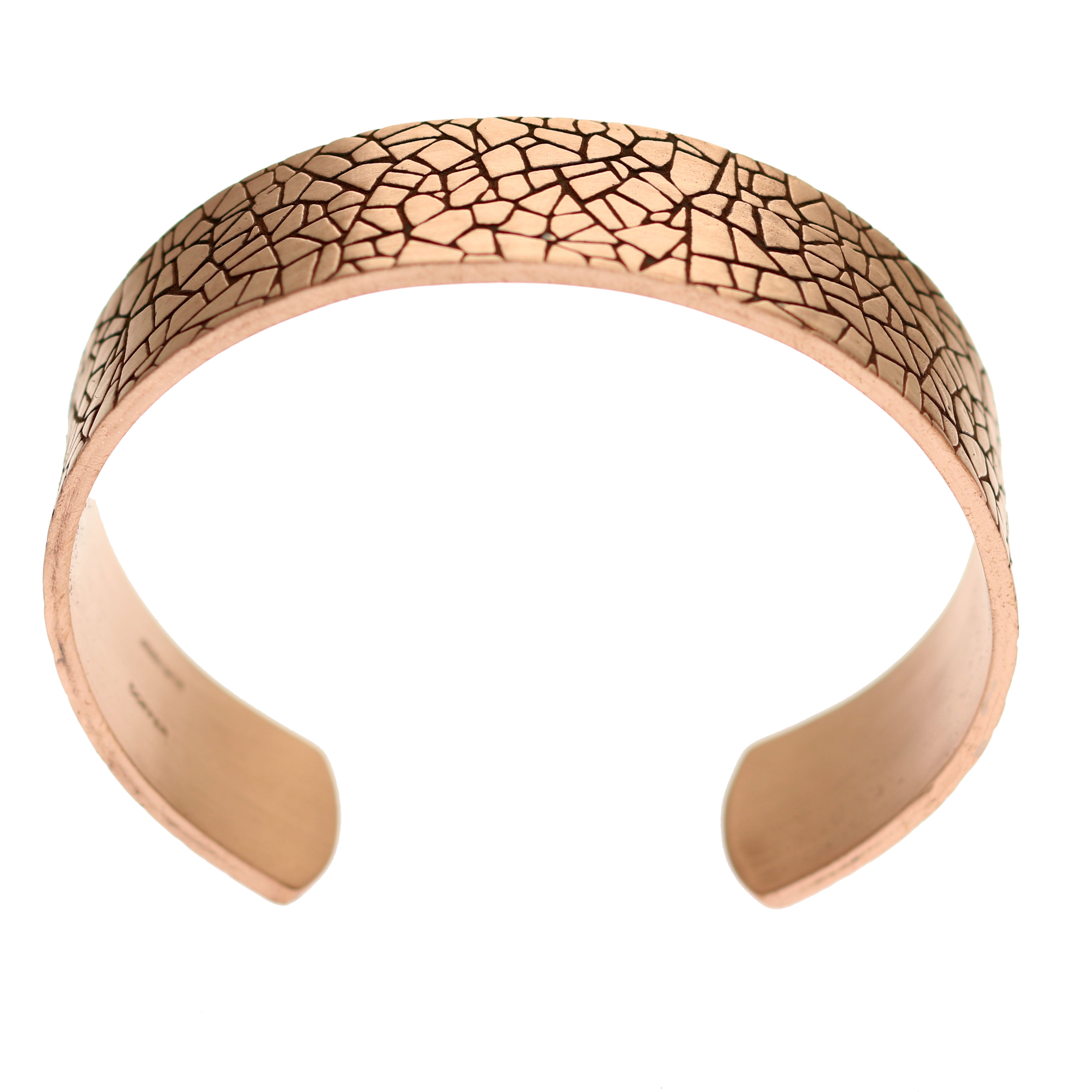 Men's Solid Copper Cuff Bracelet - 3/4 Inch Wide Mosaic Embossed Design - Handmade Jewelry for Casual & Formal Wear - Perfect Gift for Men