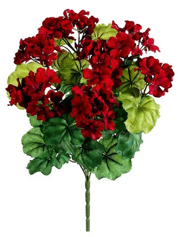 12 Pack Artificial Geranium Bush Silk Plants - Realistic Fake Flowers for Home Decor, Office, Wedding & Outdoor Use