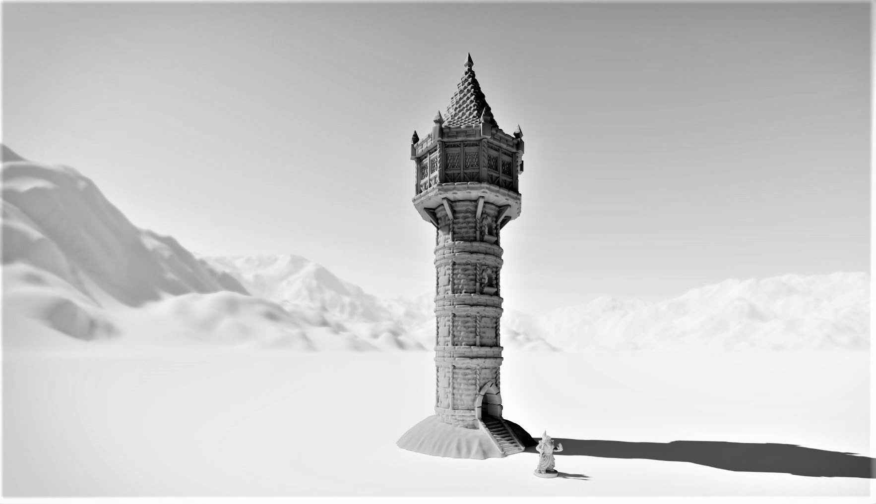 28mm Scale Wizard Watch Tower & Magic User Shop - Perfect for Dungeons & Dragons RPG, Tabletop Gaming & Fantasy Diorama Scenes