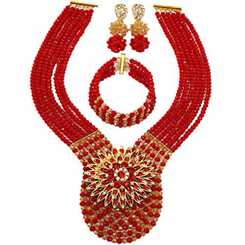 Opaque Red and Champagne Gold