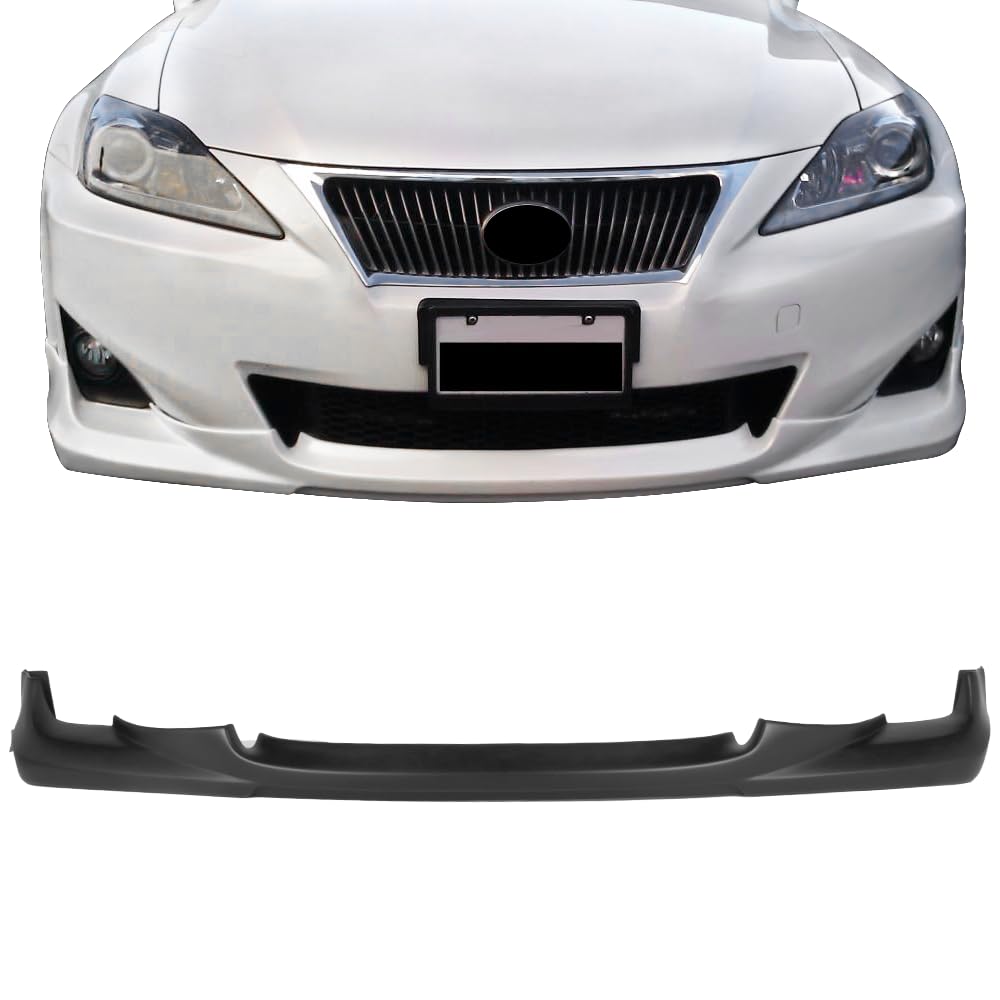 IKON MOTORSPORTS S Style Matte Black PP Front Bumper Lip for 2011-2013 Lexus IS250 IS350 - Aggressive Chin Spoiler Body Kit for Enhanced Style & Downforce (Perfect for Car Shows & Street Performance)