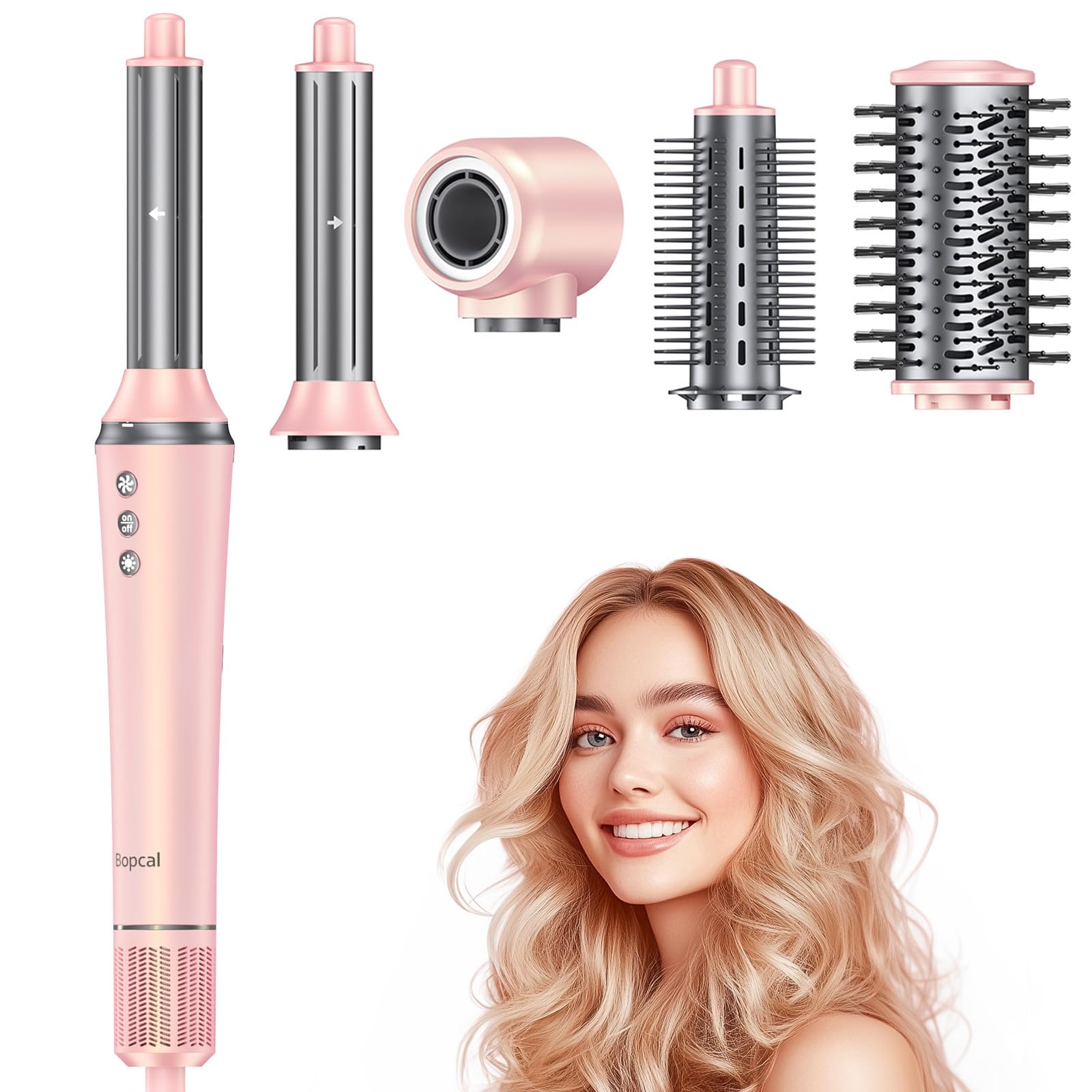 5 in 1 Air Styler - Professional Frizz-Free Automatic Wrap Curlers & Hair Dryer Brush, 110000 RPM Fast Drying Blow Dryer for Curling, Volumizing, Straightening & Smoothing, No Heat Damage, Perfect Gift for Women - Salon Quality Styling at Home for Daily Use & Special Occasions