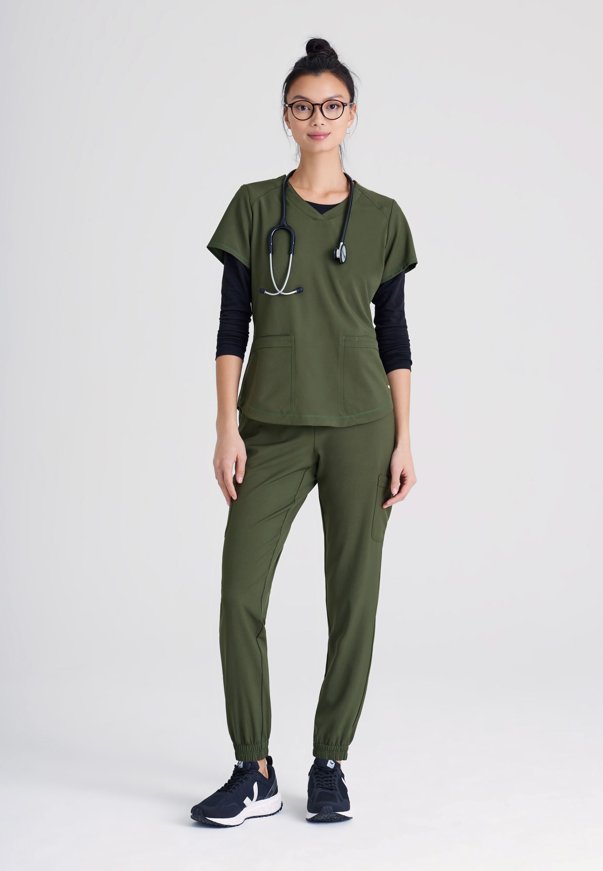 Ladies Rhythm Scrub Top - Comfortable Medical Uniform for Nurses & Healthcare Workers (Sizes 2XL-5XL) | Perfect for Hospital Shifts, Clinics & Healthcare Professionals