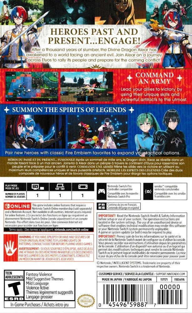 Fire Emblem Engage - Nintendo Switch Game | Tactical RPG Adventure | Perfect for Strategy Gamers & Anime Fans | Play at Home or On-the-Go