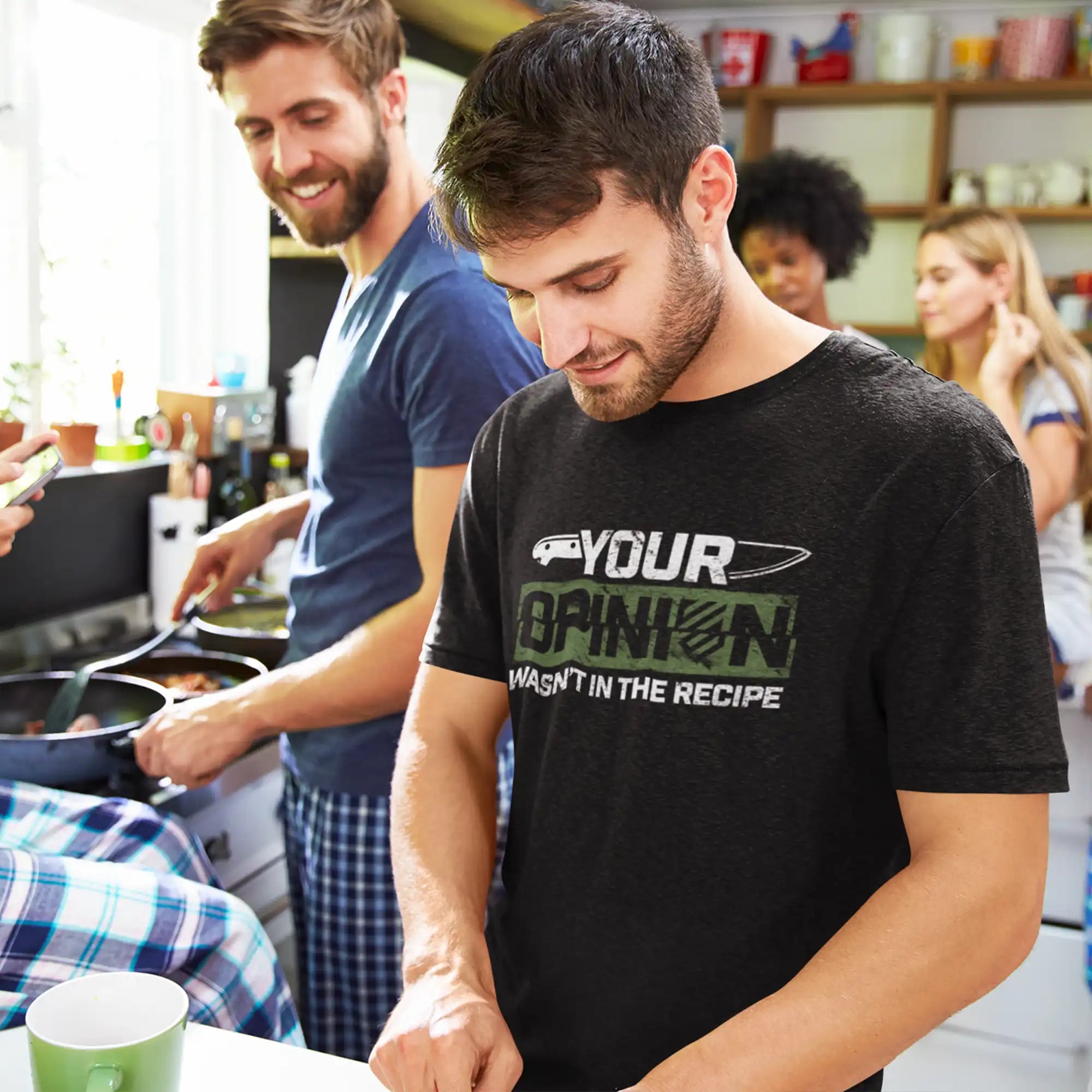 Your Opinion Wasn't in the Recipe T-Shirt - Funny Cooking Sarcasm Tee for Chefs & Bakers - Perfect for Kitchen, BBQ Parties & Food Lovers