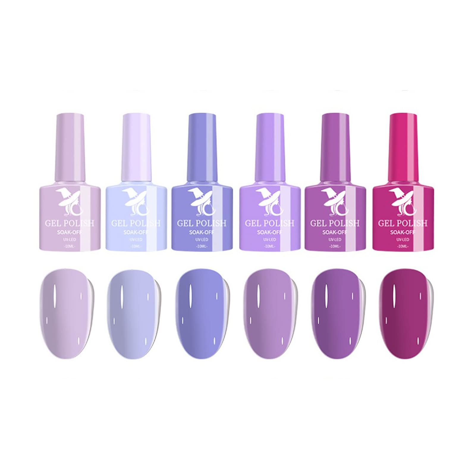 6pcs Gel Nail Polish Set with Base Coat, Top Coat & Nail Strengthener - All Seasons Holiday Fall Nail Kit, Perfect Gift for Women, Moms & Girls | DIY Manicure, Salon-Quality Nails at Home