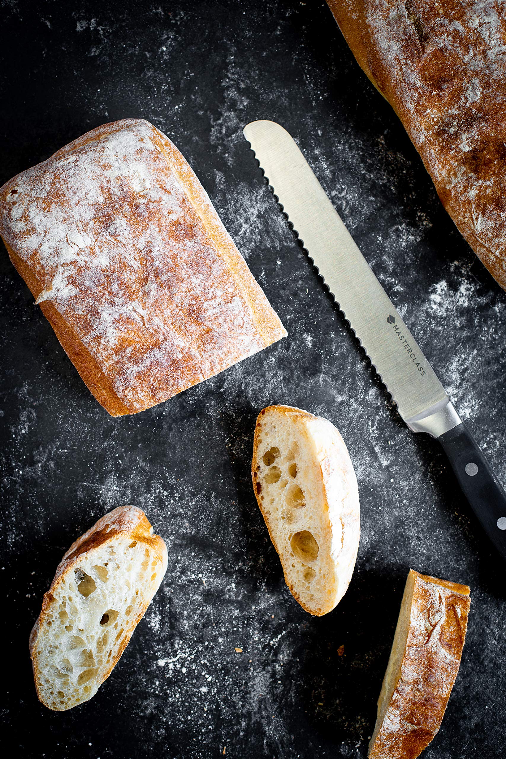 Premium Serrated Bread Knife 8 Inch (20cm) with Blunt Rounded Tip - Durable Stainless Steel Blade for Slicing Bread, Cakes & Pastries - Includes Hanging Display Pack - Perfect for Bakeries, Kitchens & Gift Giving