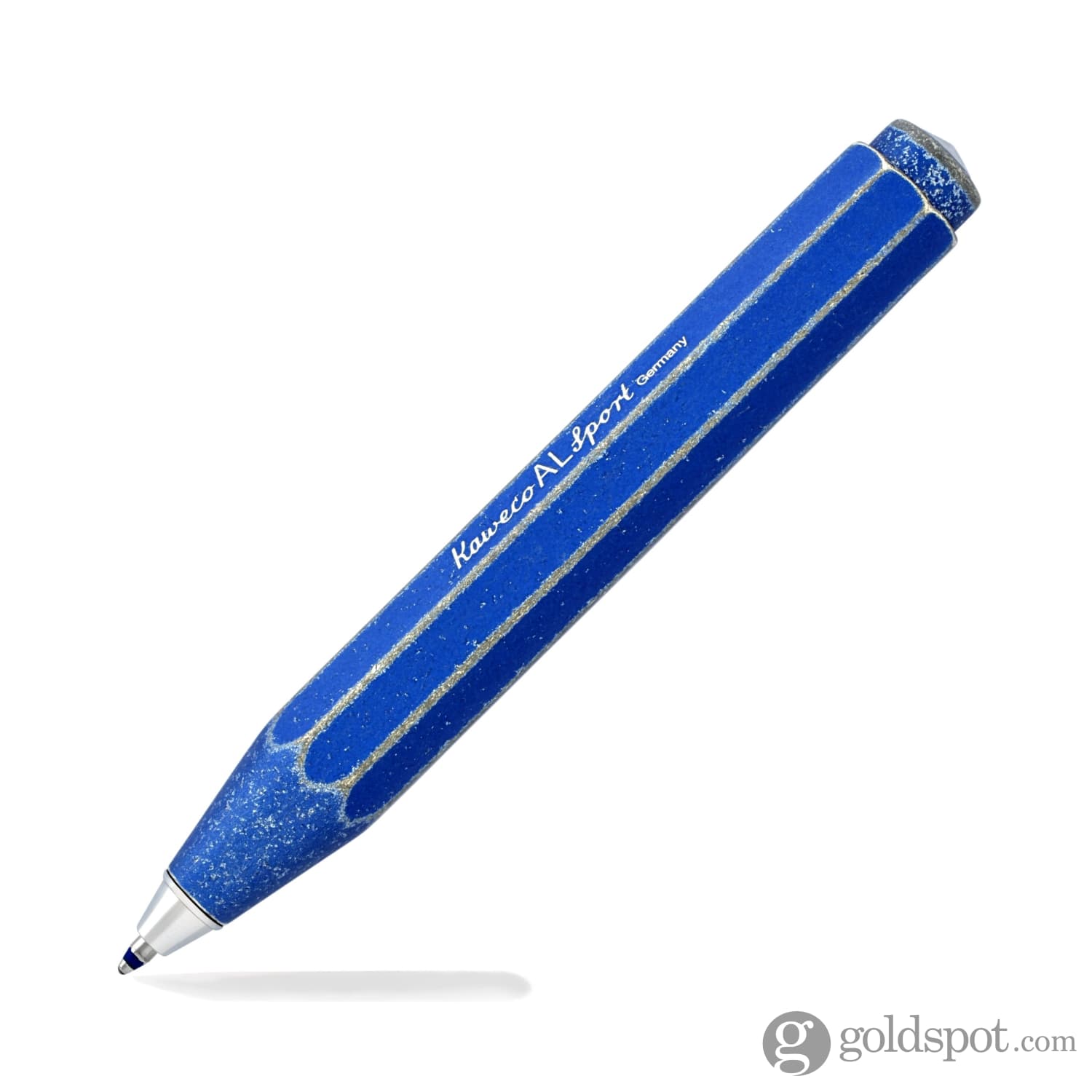 Kaweco AL Sport Stonewashed Blue Ballpoint Pen - Premium Aluminum Pocket Pen for Everyday Carry, Office Use & Travel Writing Essentials