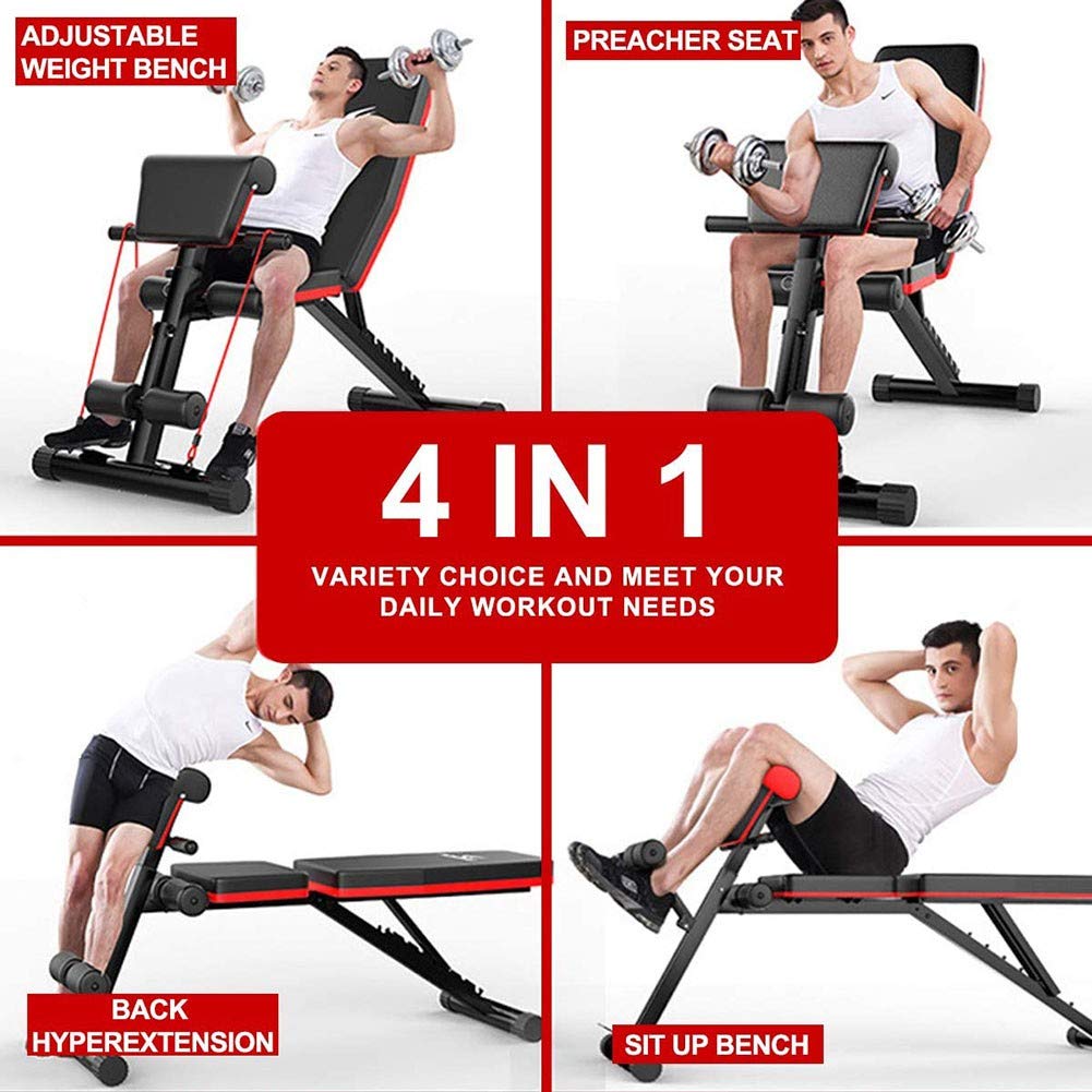 Adjustable Weight Bench for Home Gym - Foldable Workout Bench with Incline & Flat Positions for Full Body Training | Perfect for Dumbbell Press, Abs Workout & Strength Exercises | Compact Fitness Equipment for Small Spaces & Home Workouts