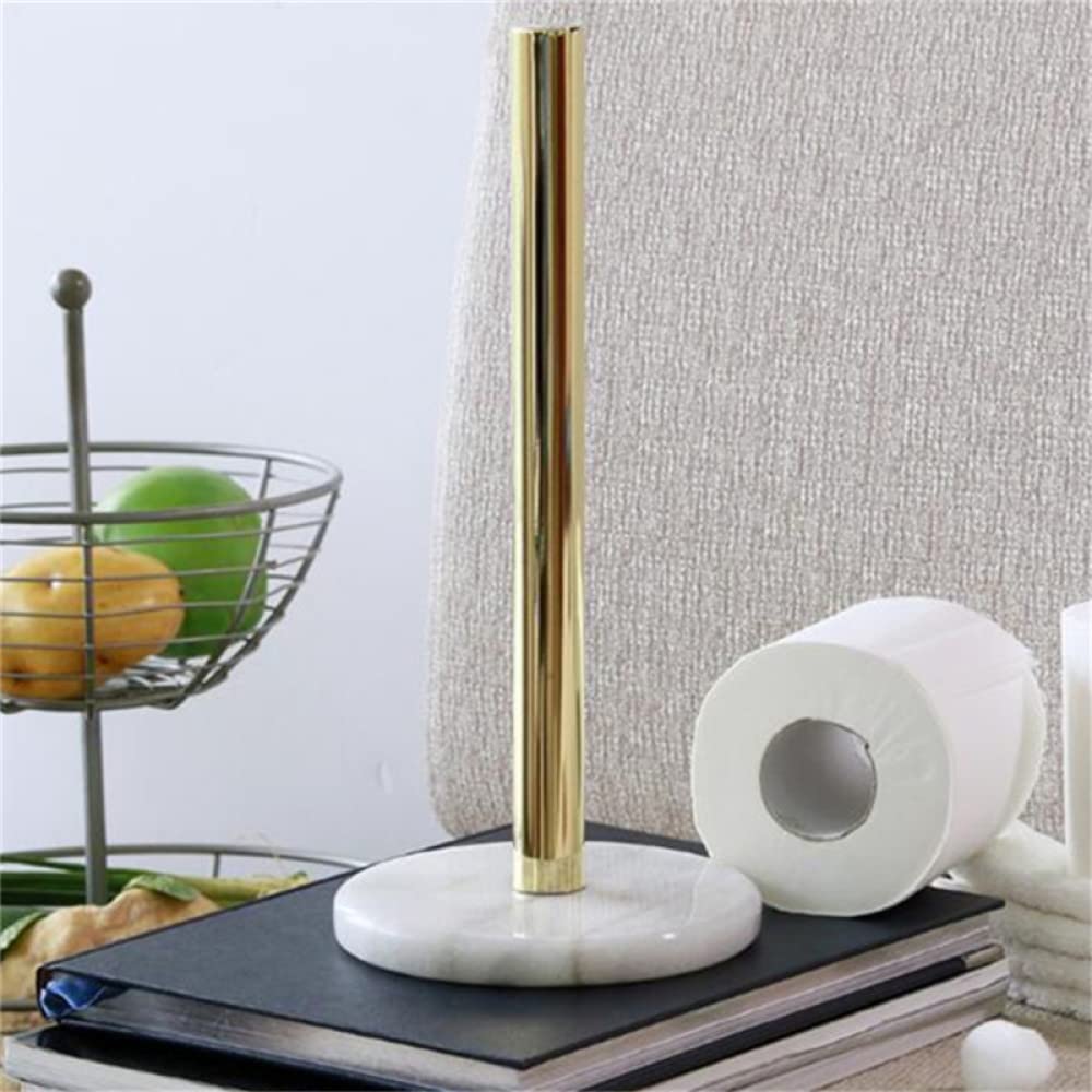 Premium Stainless Steel No-Hole Marble Paper Towel Holder - Space-Saving Vertical Kitchen Towel Rack for Countertops (Gray) | Perfect for Modern Kitchens, Bathrooms & Office Spaces