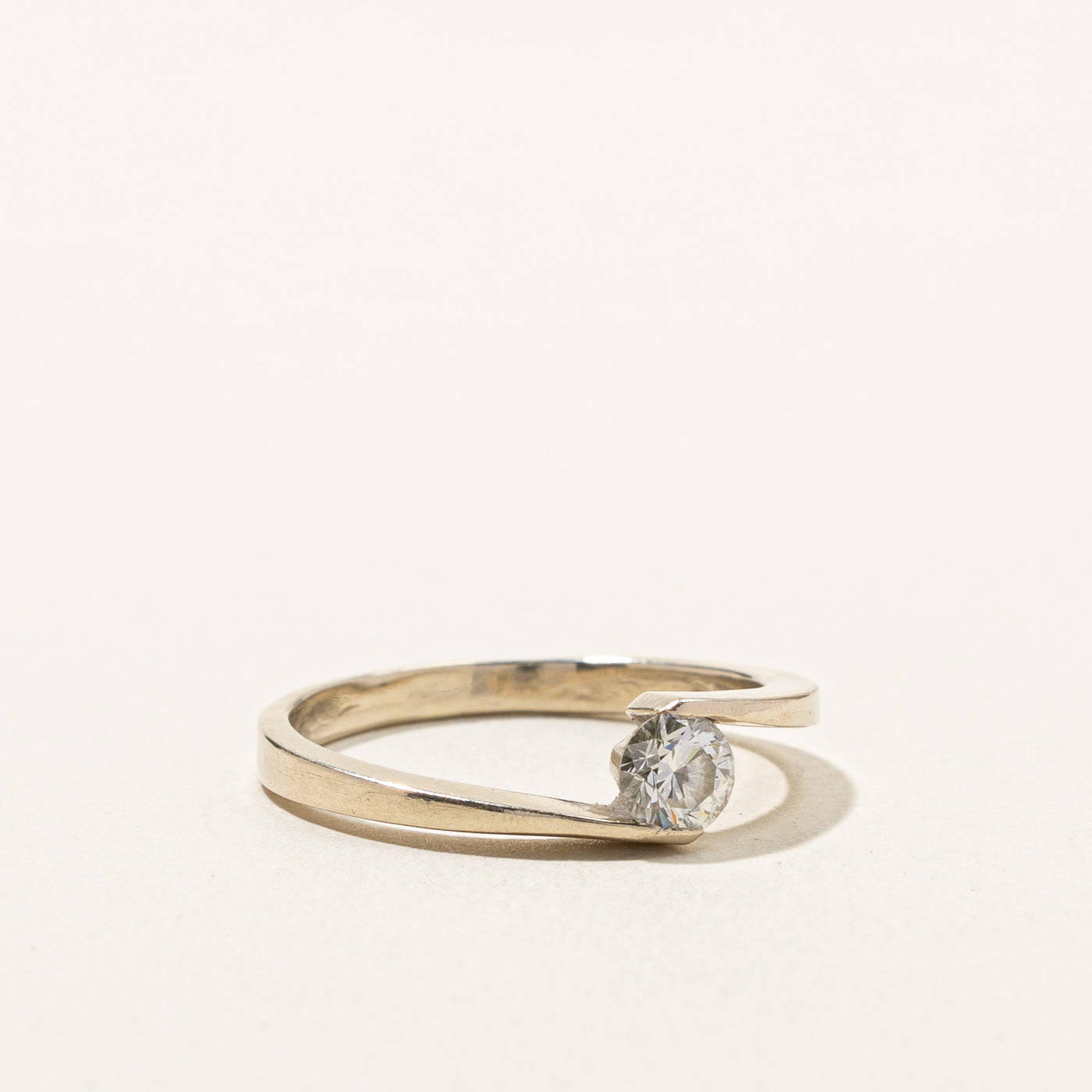 0.28ct Bypass Diamond Ring Size 6 - Elegant Solitaire Engagement Wedding Band for Women - Perfect for Proposals, Anniversaries & Special Occasions