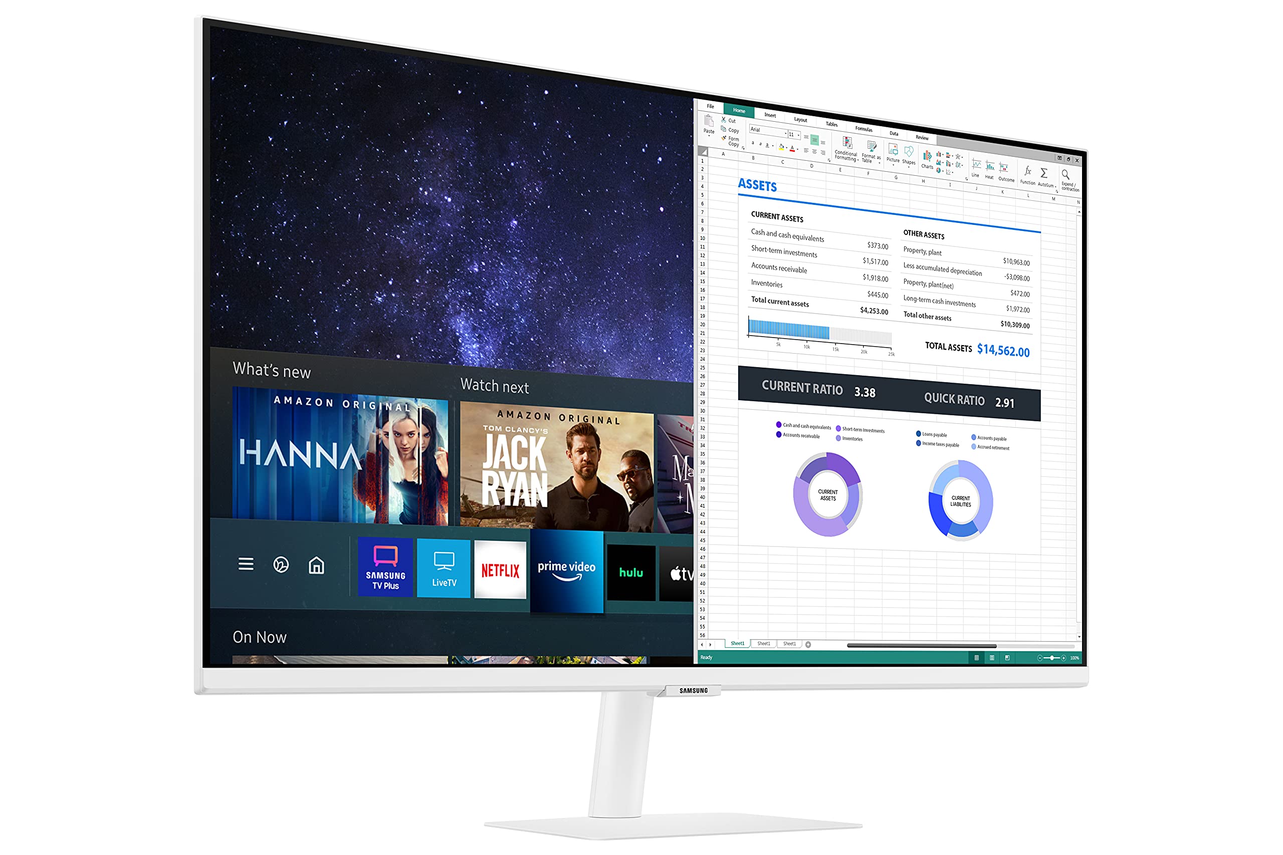 SAMSUNG 27-Inch FHD Smart Monitor with Streaming TV - LS27AM501NNXZA (2021 Model) for Home Office, Gaming & Entertainment
