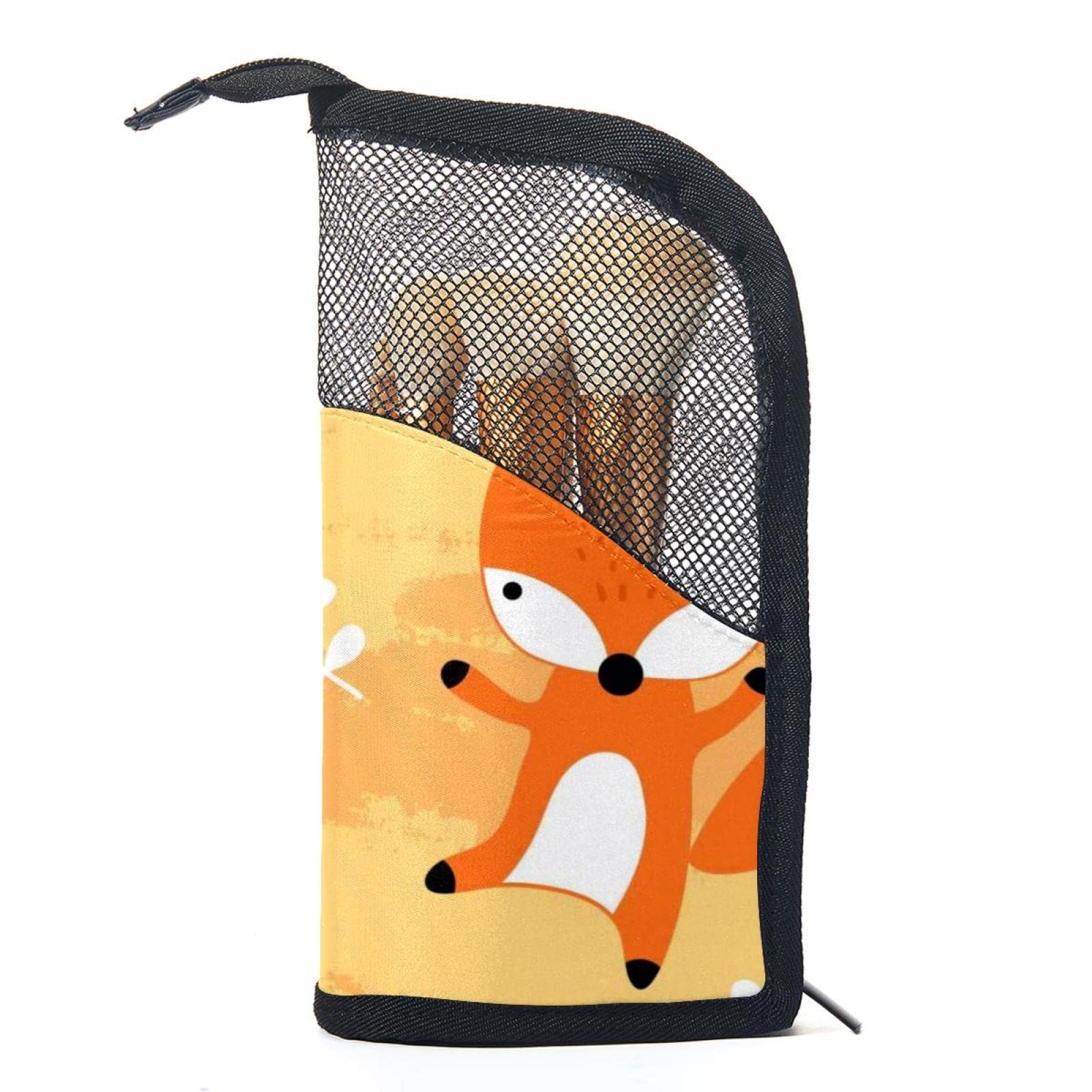 Premium 12-Piece Makeup Brush Organizer Bag with Fox Tree Leaves Design - Portable Travel Brush Holder Case for Professional Makeup Artists & Beauty Enthusiasts - Perfect for Home, Travel, and Salon Use