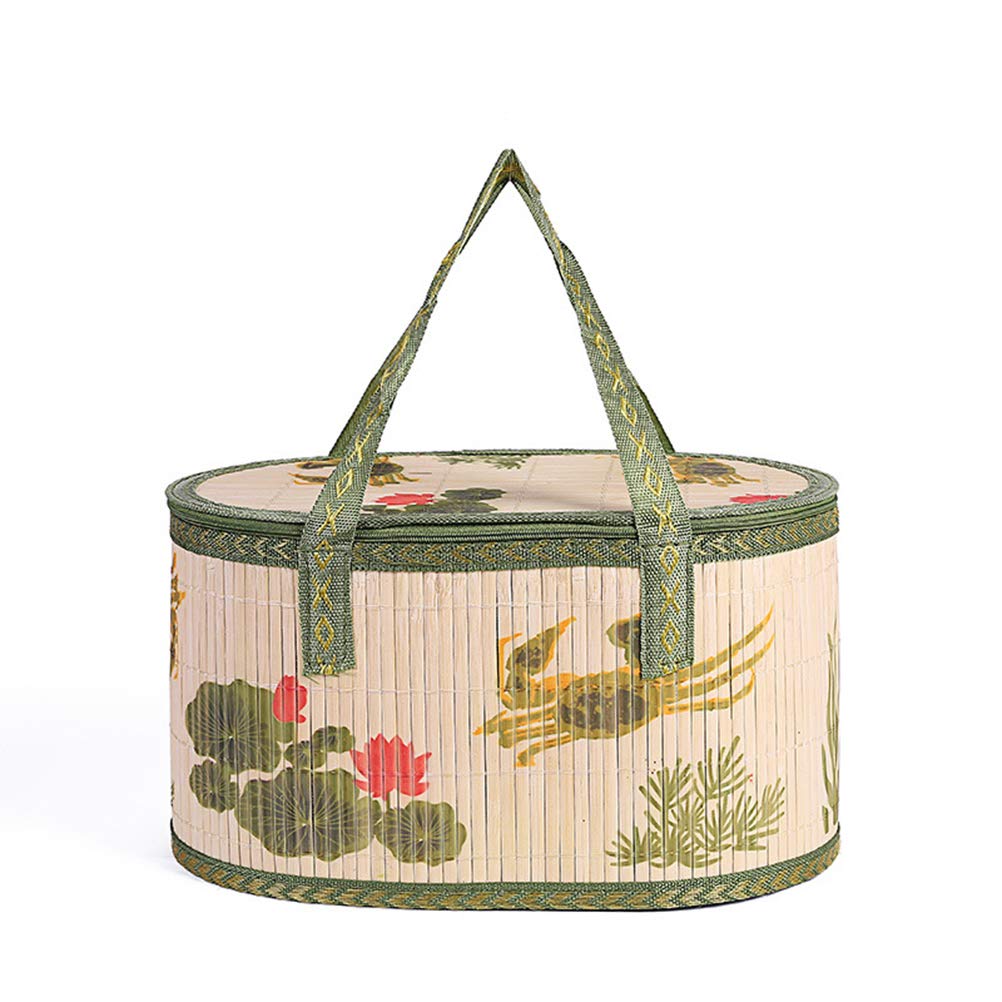 Foldable Bamboo Storage Basket - Hand Woven Braided Organizer for Home, Office & Nursery | Portable Pastoral Style Basket for Laundry, Toys & Decor