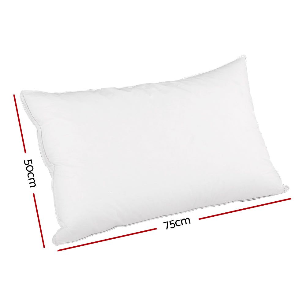 Premium Goose Feather Down Pillows Twin Pack - Hypoallergenic & Ultra Soft for Side, Back & Stomach Sleepers - Luxury Bedding for Hotels & Home Use