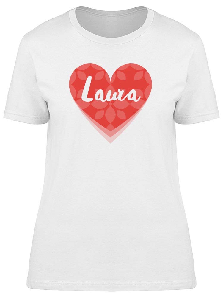 Laura On Red Heart Tee Women's - Stylish Graphic T-Shirt for Casual Wear & Everyday Outfits