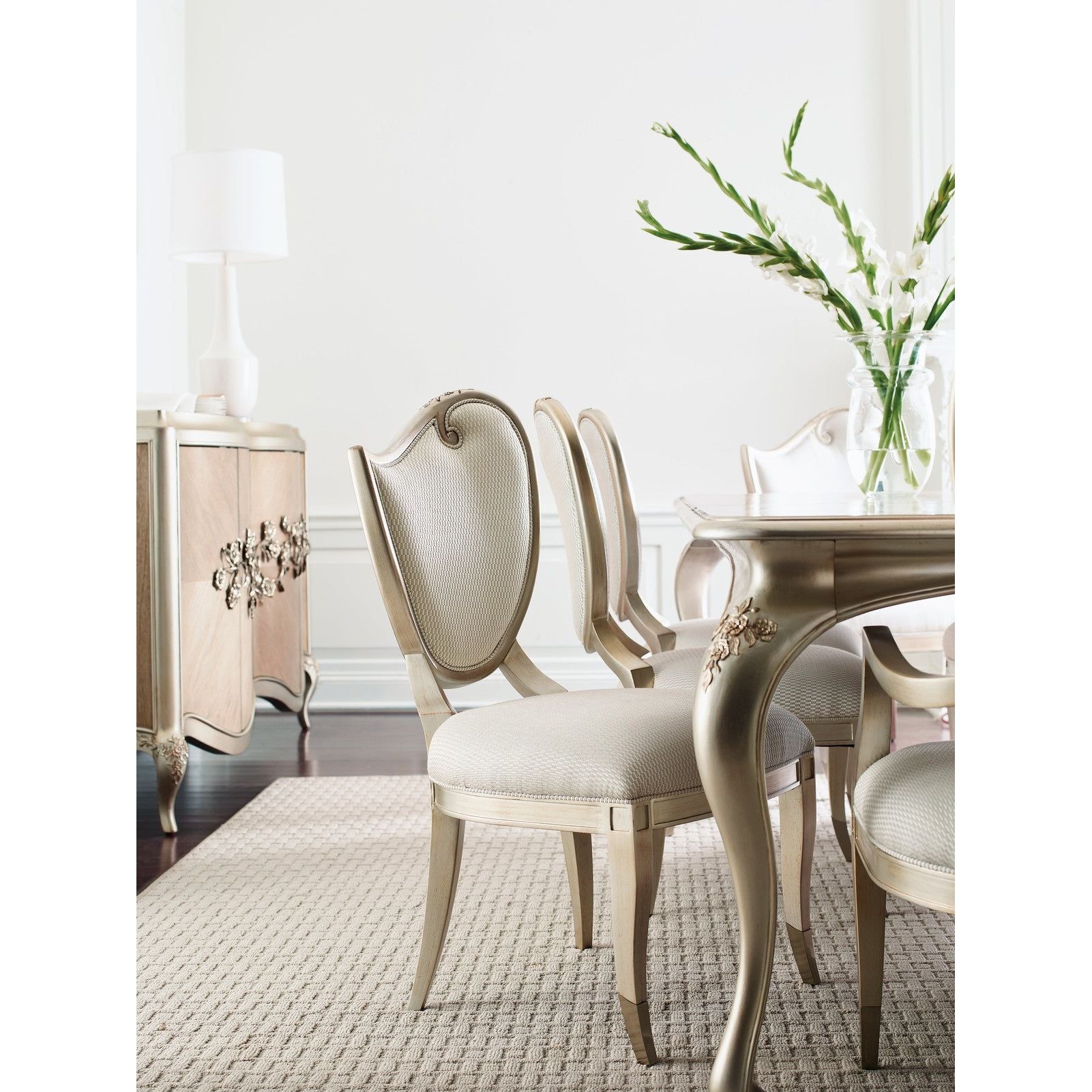 Elegant Gold and Off White Accent Left Side Chair - Perfect for Living Room, Bedroom, or Office Decor