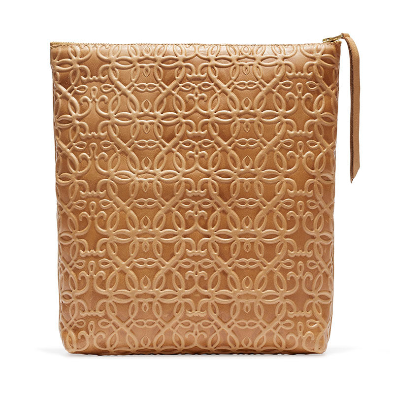 Gabriel Genuine Leather Fold Over Clutch Purse for Women - Light Brown Crossbody Bag | Perfect for Evening Parties, Weddings & Date Nights