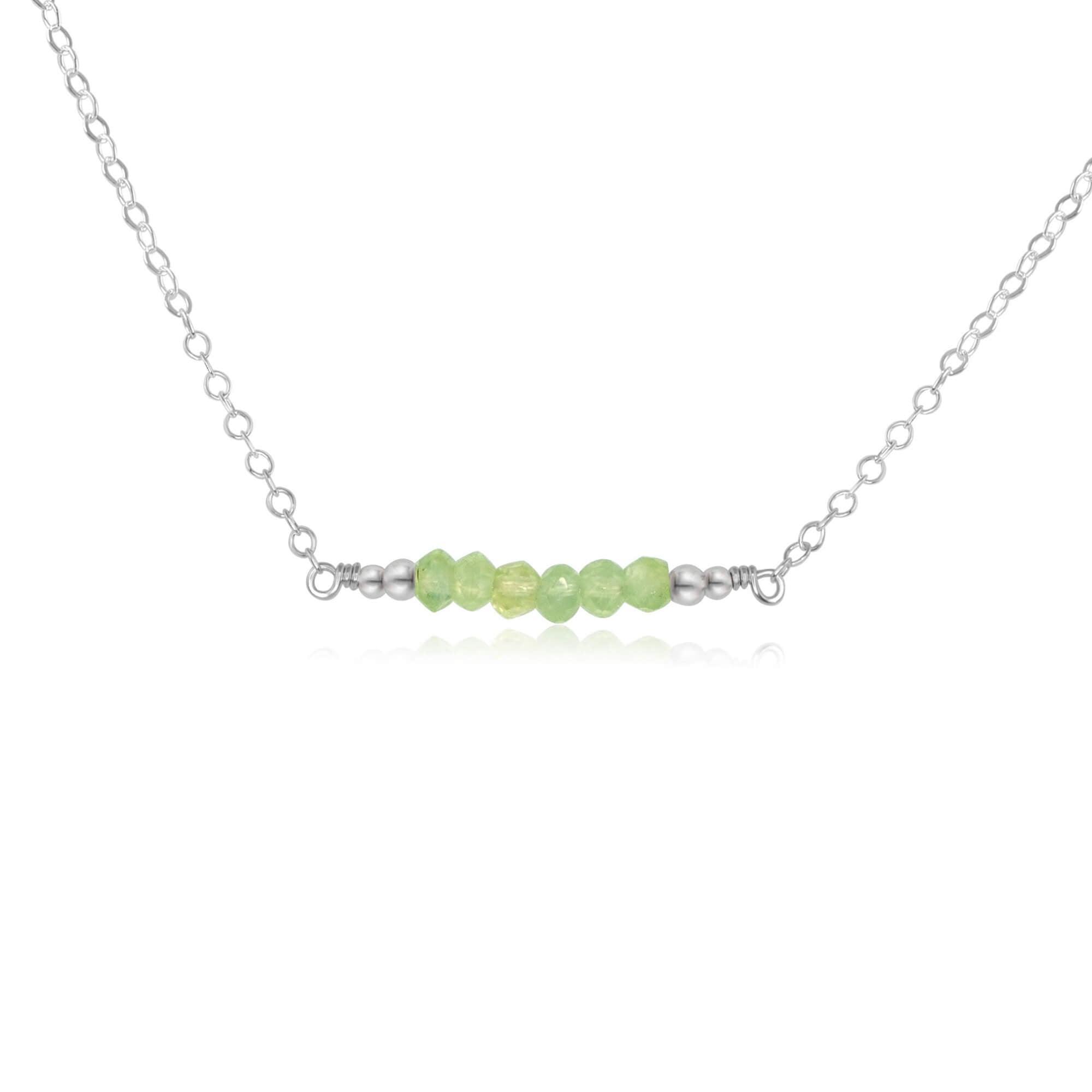 Sparkling Green Prehnite Faceted Bead Bar Necklace for Women - Elegant Crystal Jewelry for Party, Wedding & Special Occasions