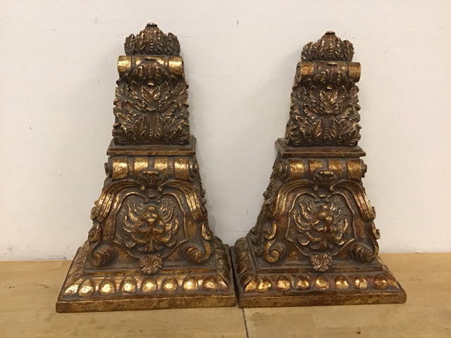 21 Pair of Gold Resin Vintage Corbels - Decorative Shelf Brackets for Home, Kitchen & Bathroom - Perfect for Rustic, Farmhouse & Victorian Style Decor