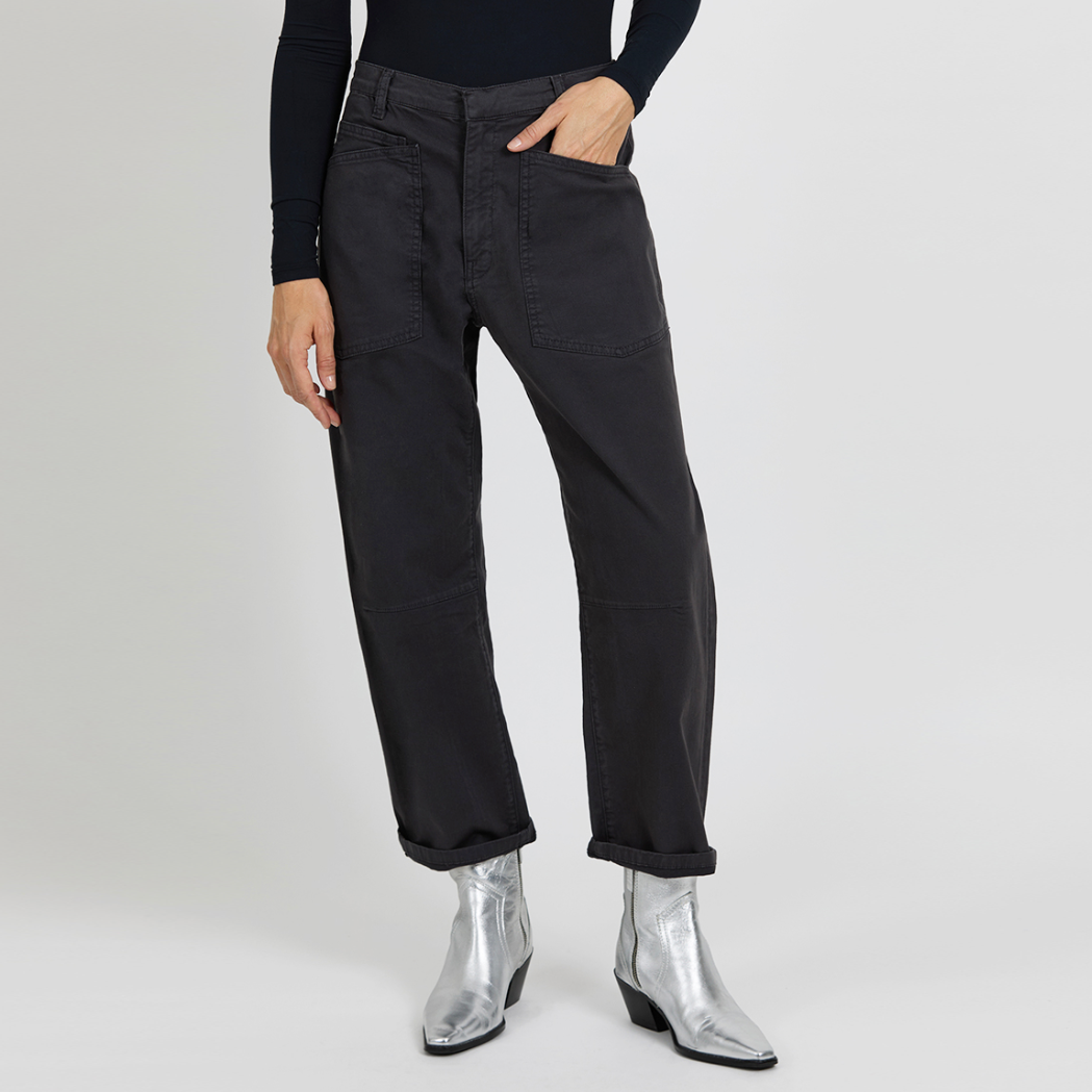 Reiko Carl Carbone Women's High-Waisted Trousers - Comfortable Stretch Pants for Office, Business & Casual Wear