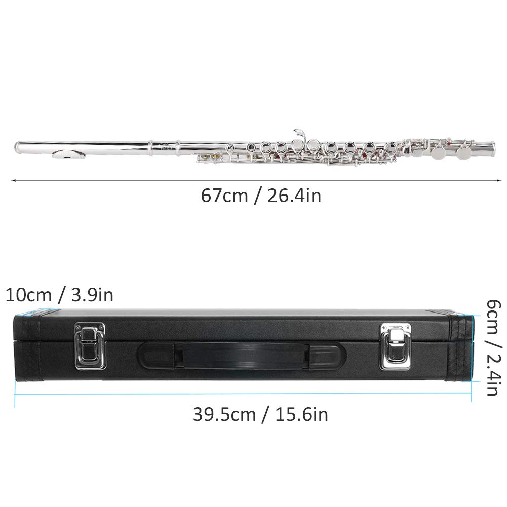 Premium Sterling Silver Flute for Beginners - Smooth Playability & Excellent Air Tightness - Perfect for School Bands, Music Classes & Solo Practice