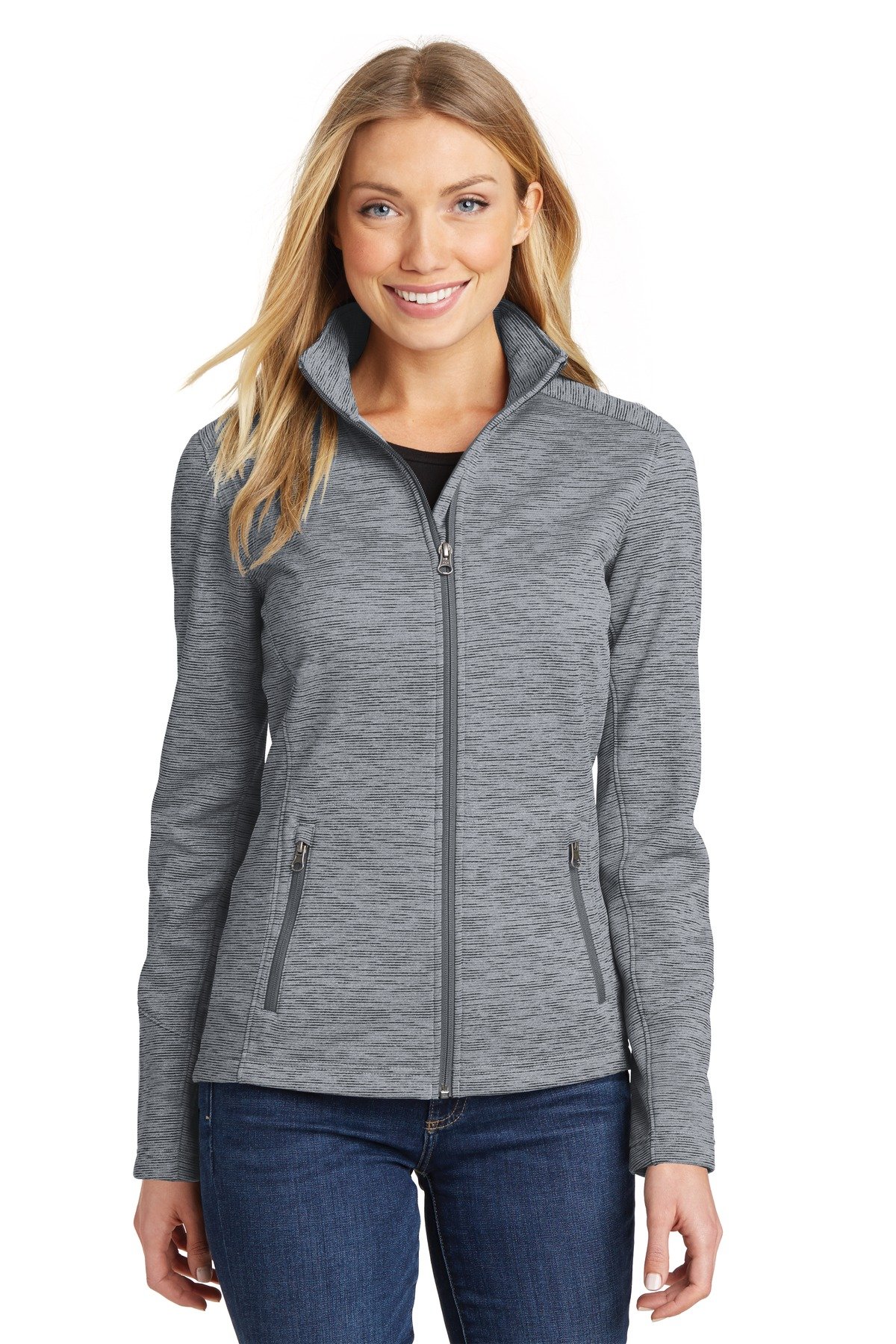 Port Authority Women's Digi Stripe Fleece Jacket - Soft Warm Pullover for Work, Outdoor & Casual Wear | Comfortable Lightweight Fleece Coat for Women