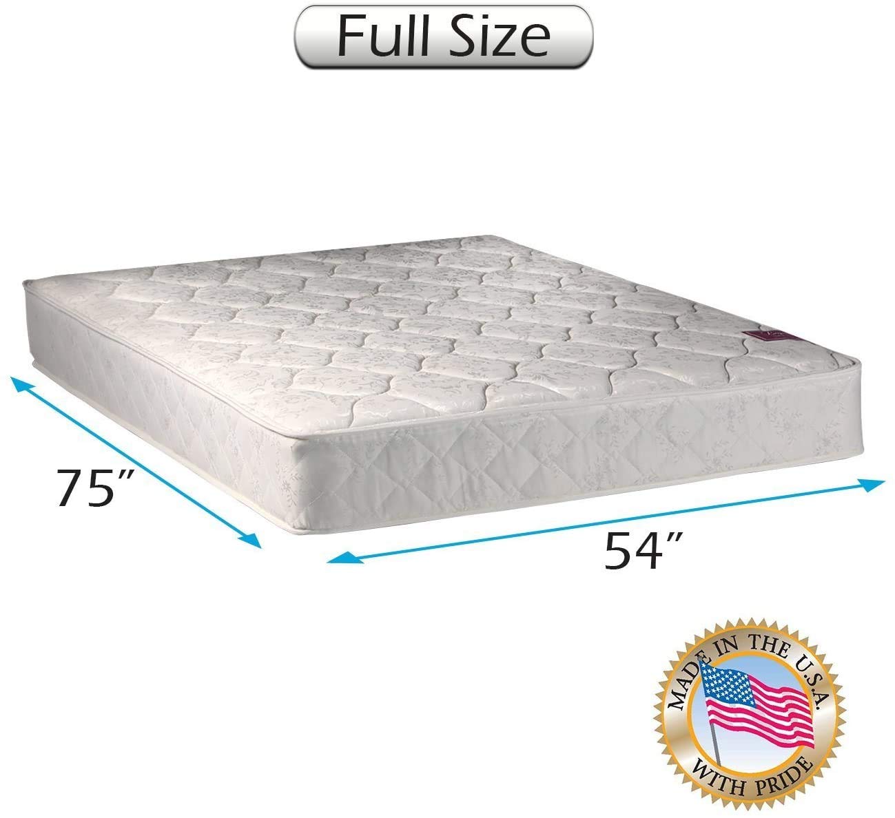 Dream Solutions Medium Firm Full Mattress - Orthopedic Back Support for Home & Guest Room
