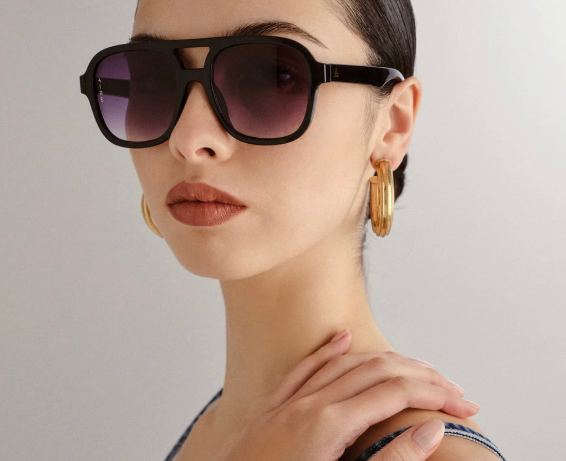 Whirlpool Polarized Sunglasses for Men & Women - Black Smoke Gradient Lens UV Protection - Perfect for Driving, Beach & Outdoor Activities