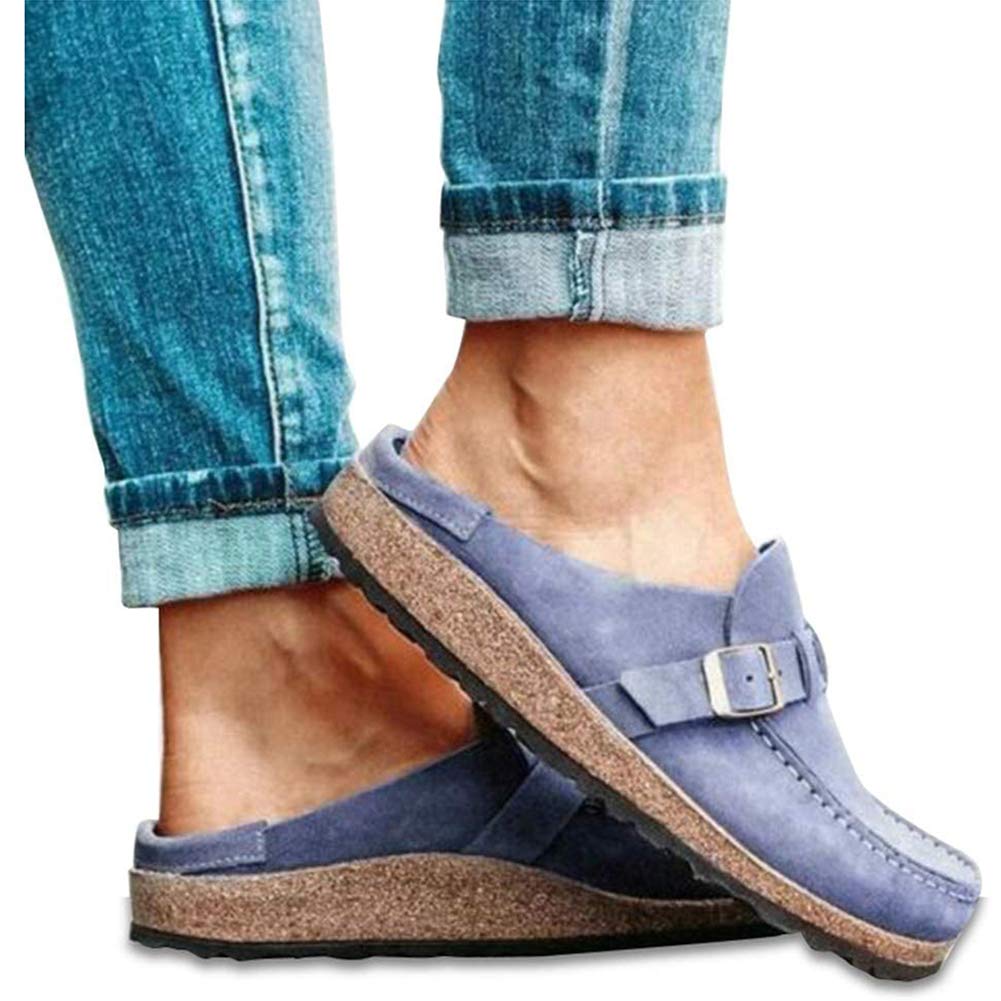 Women's Comfortable Suede Clogs Slip-On Sandals - Casual Summer Shoes for Home, Office & Outdoor Wear
