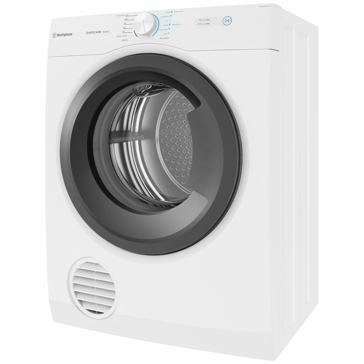 Westinghouse 6.5kg Vented Clothes Dryer WDV656N3WB - Energy Efficient Laundry Solution for Apartments & Small Homes | Perfect for Drying Clothes Quickly & Safely