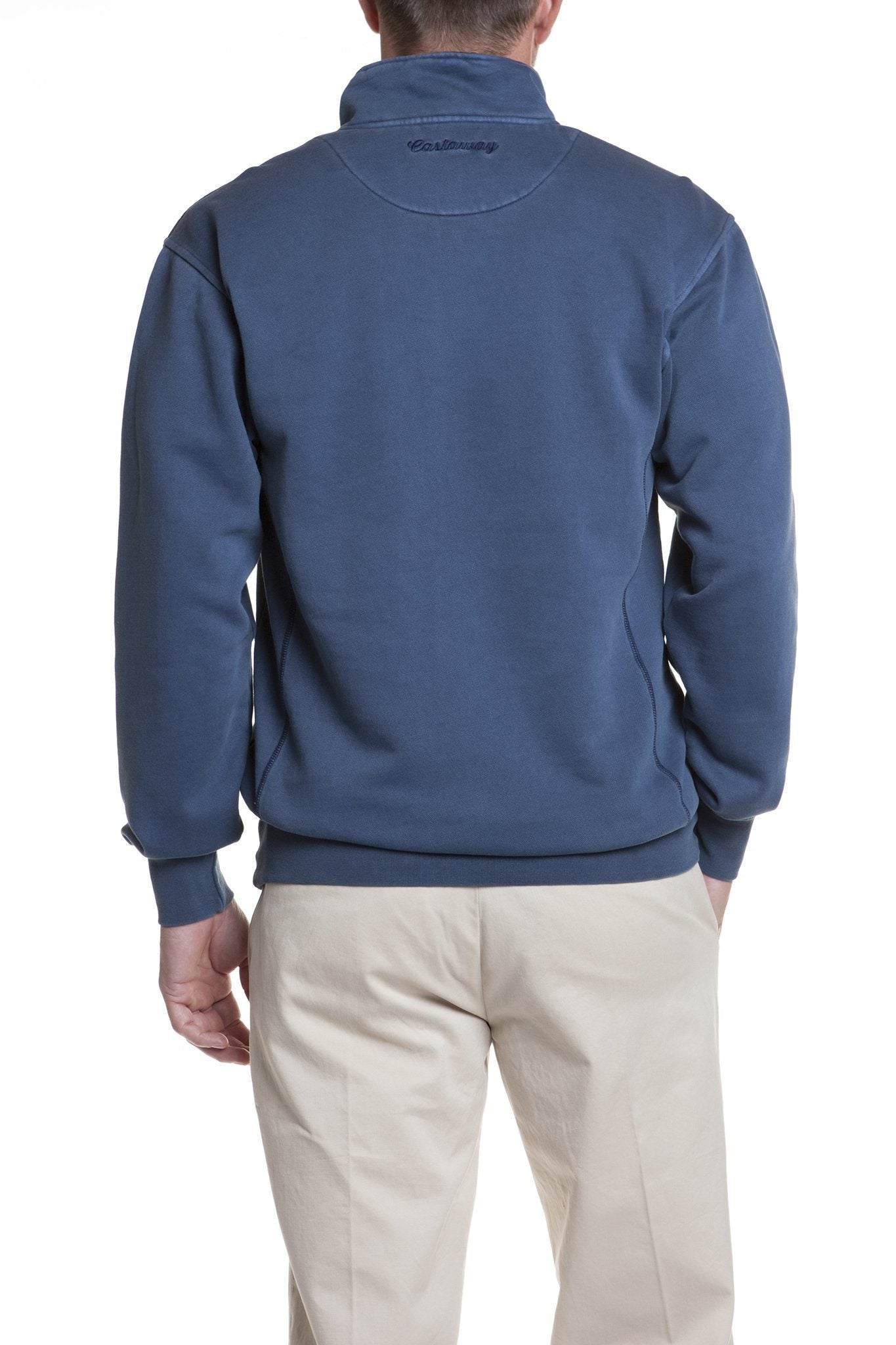 Breakwater Quarter Zip Pullover Sweatshirt for Men - Navy Blue Fleece Lined Comfortable Casual Wear for Outdoor Activities and Workouts