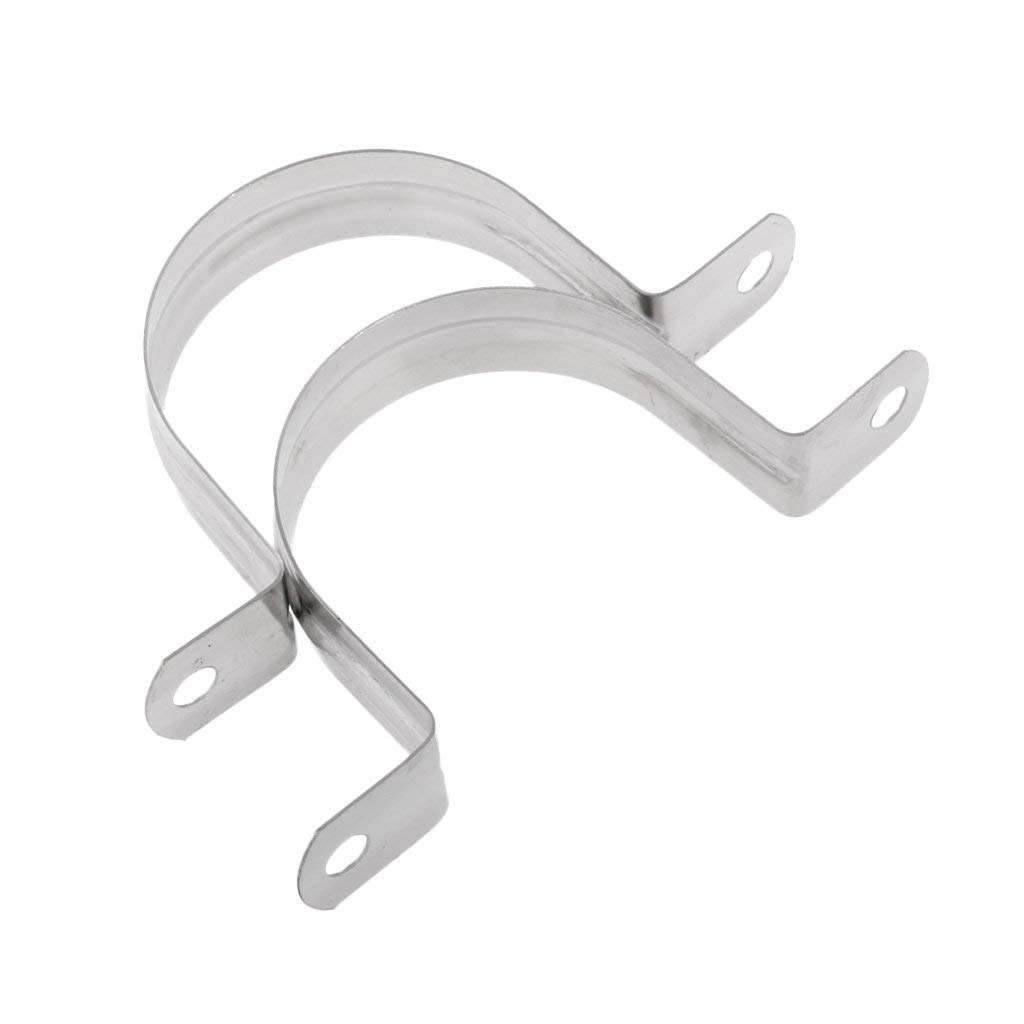 Stainless Steel U Strap Clamps - 2 Pack (40mm) for Pipe & Tube Support