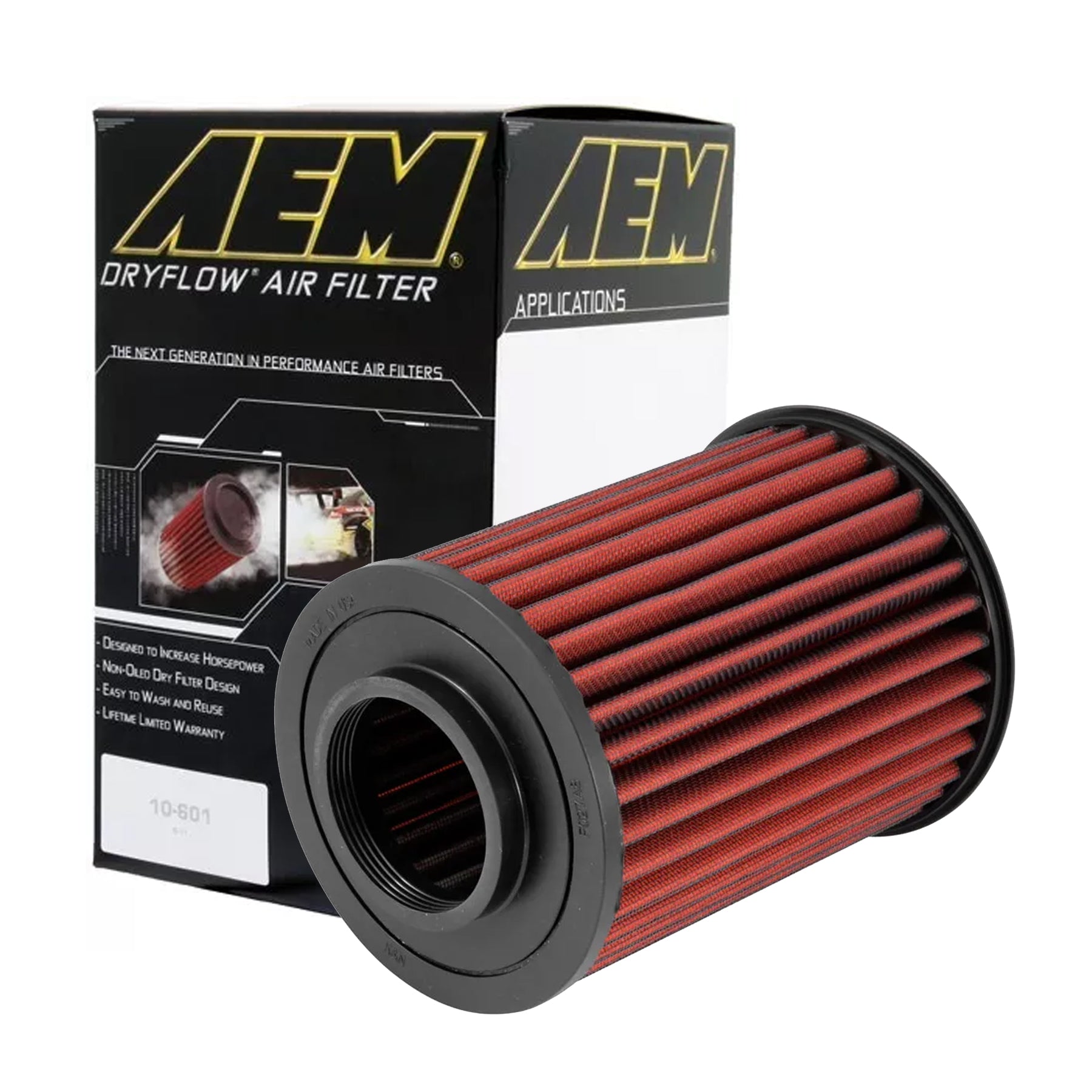 High-Performance AEM Air Filter Cone Type Washable AE 20993 - Reusable Air Intake Filter for Cars, Trucks & SUVs - Improves Engine Performance & Fuel Efficiency