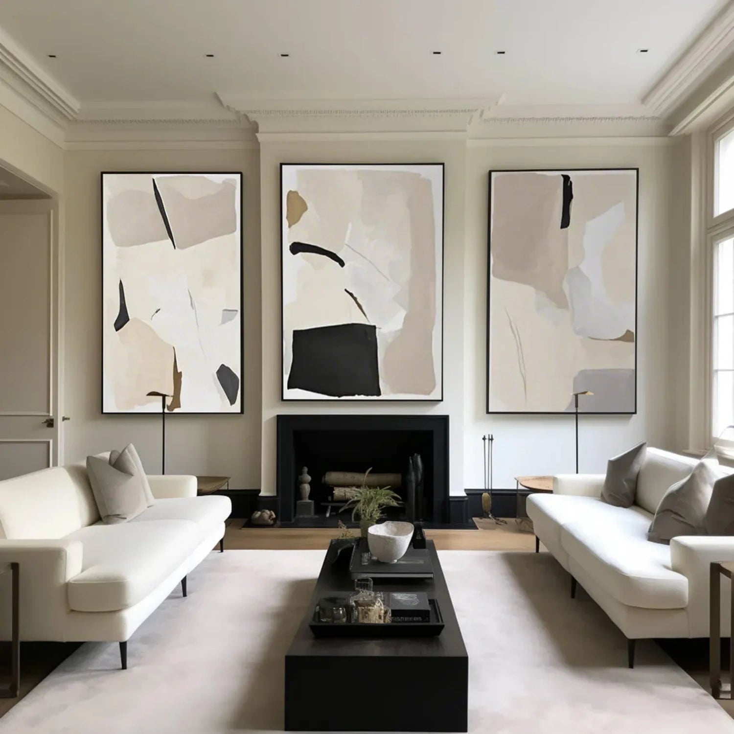 Abstract Tranquility Set of 3 Wall Art Paintings - Modern Minimalist Canvas Prints for Living Room, Bedroom & Office Decor - #WS287