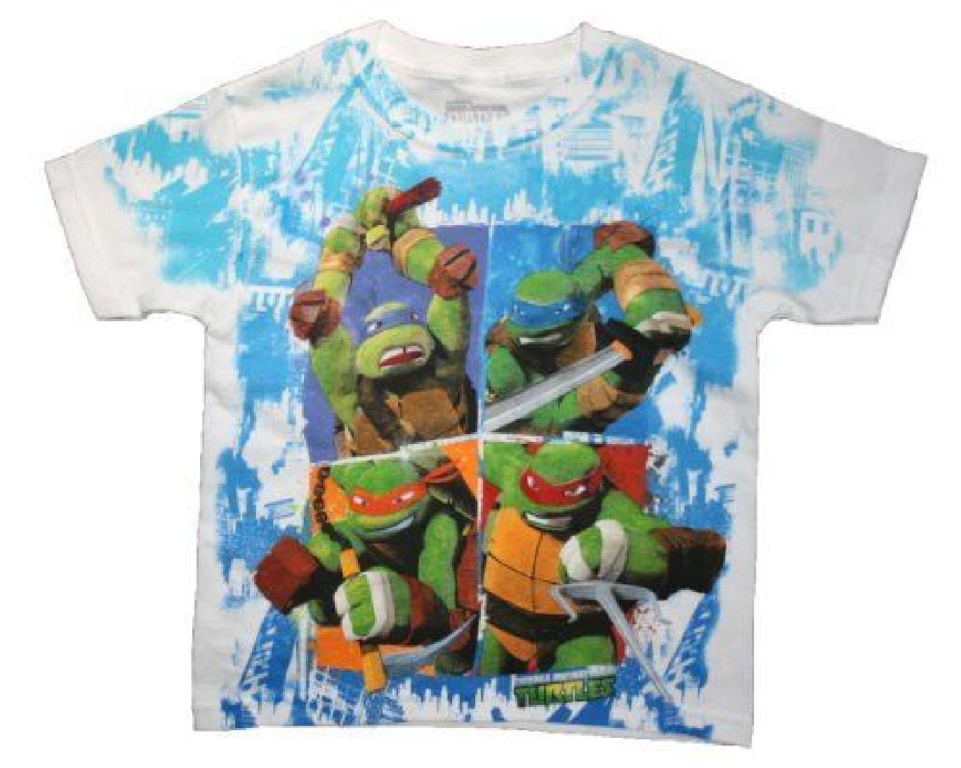 Teenage Mutant Ninja Turtles Graphic T-Shirt for Boys - White Cotton TMNT Shirt Size Large (10/12) - Perfect for School, Playdates & Casual Wear