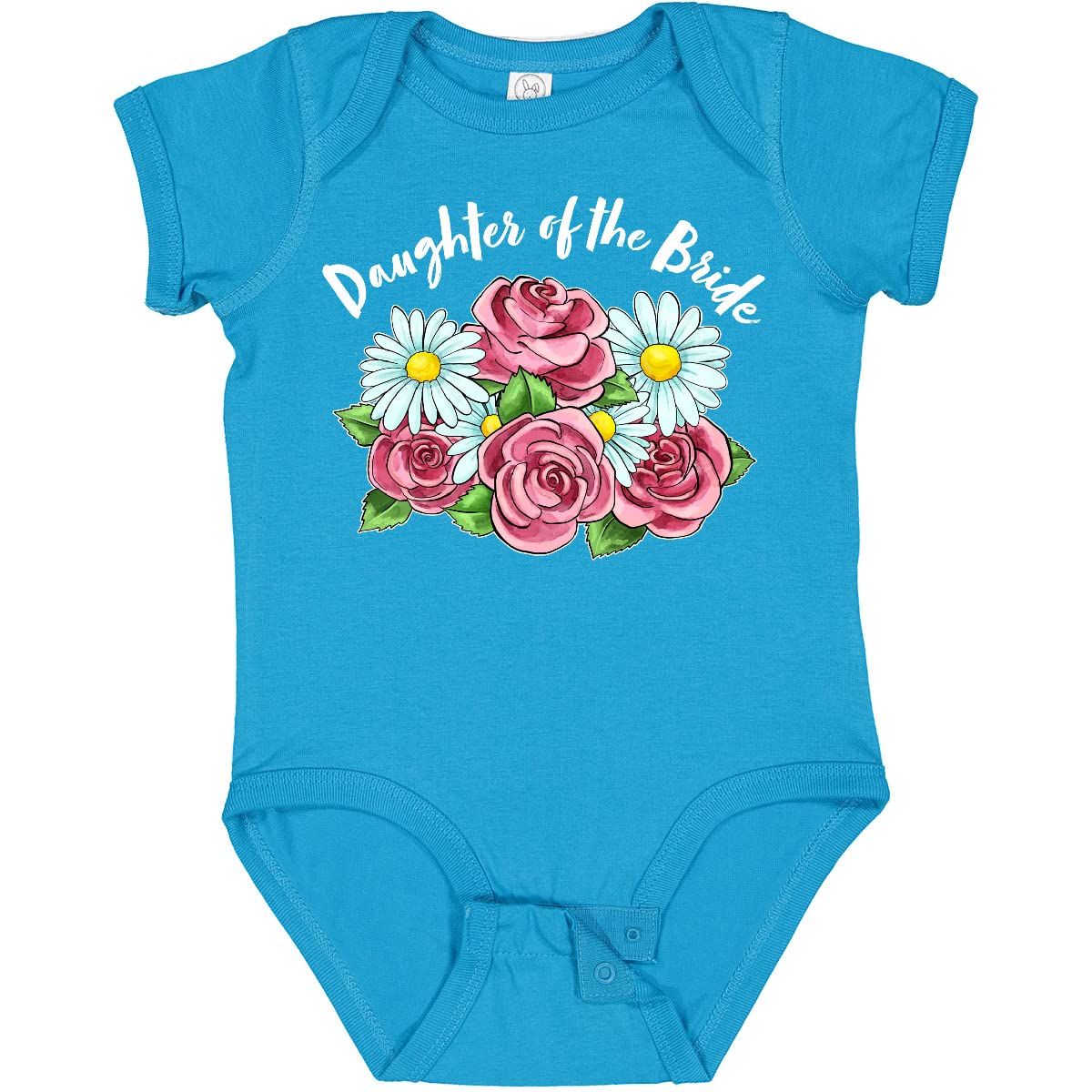 Inktastic Daughter of The Bride Roses and Daisies Baby Bodysuit - Cute Floral Outfit for Wedding, Baby Shower & Special Occasions
