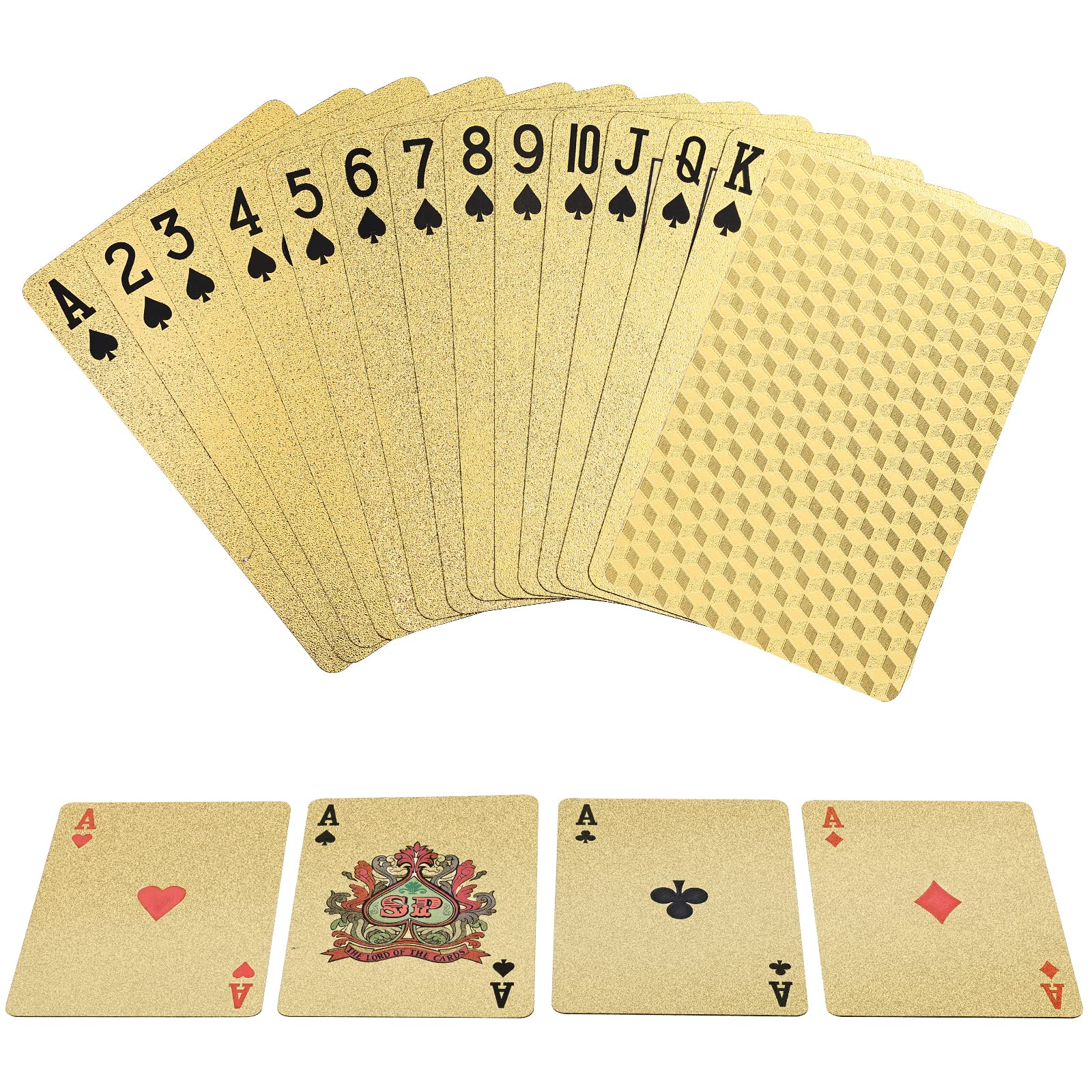 Premium Gold Playing Cards with Elegant Cube Pattern - Waterproof Poker Cards for Magic Tricks, Cardistry & Casino Games | Perfect for Parties, Gifts & Professional Performances