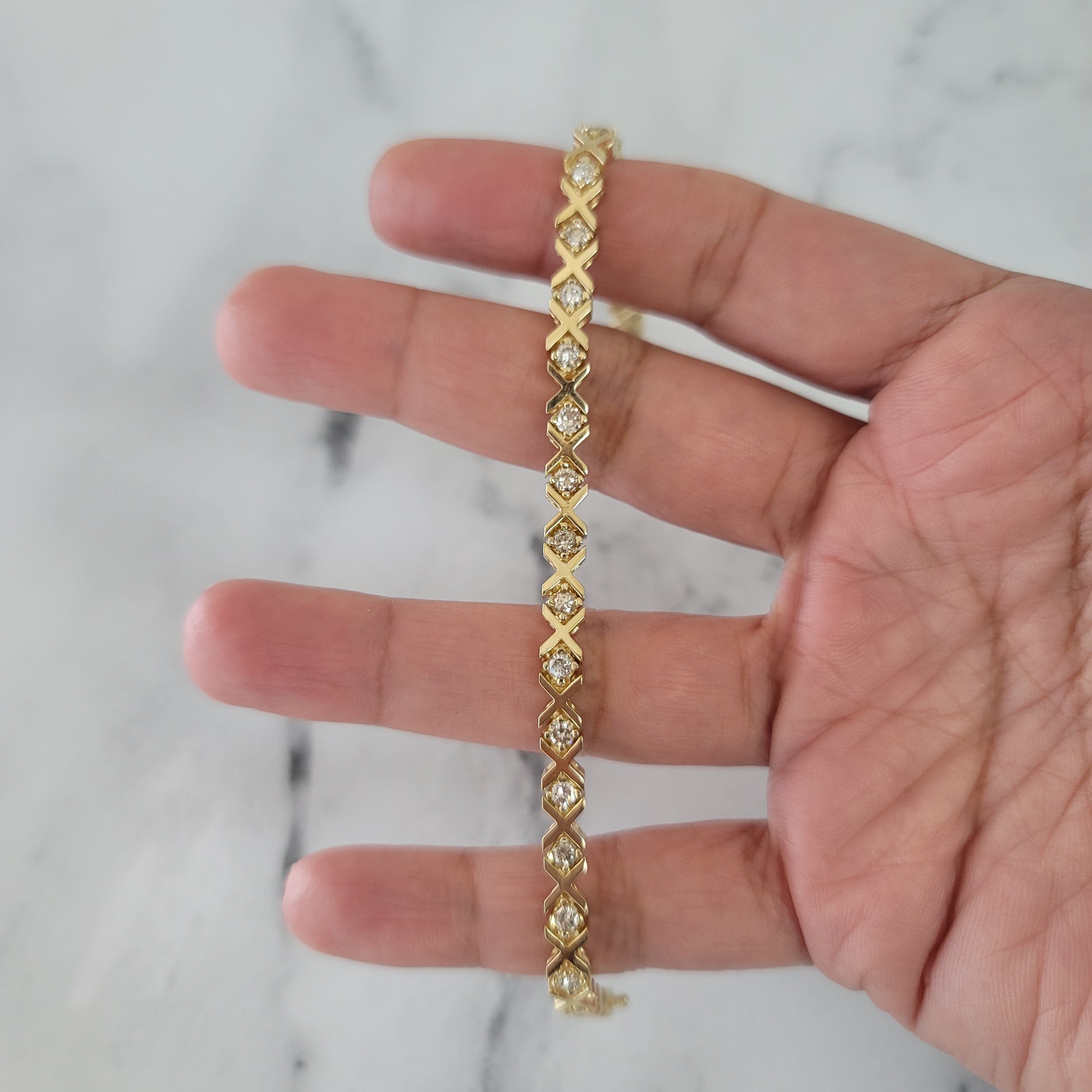 2 Carat XOXO Love Theme Diamond Bracelet for Women - Elegant Heart-Shaped Sterling Silver Jewelry Gift for Anniversary, Valentine's Day & Special Occasions